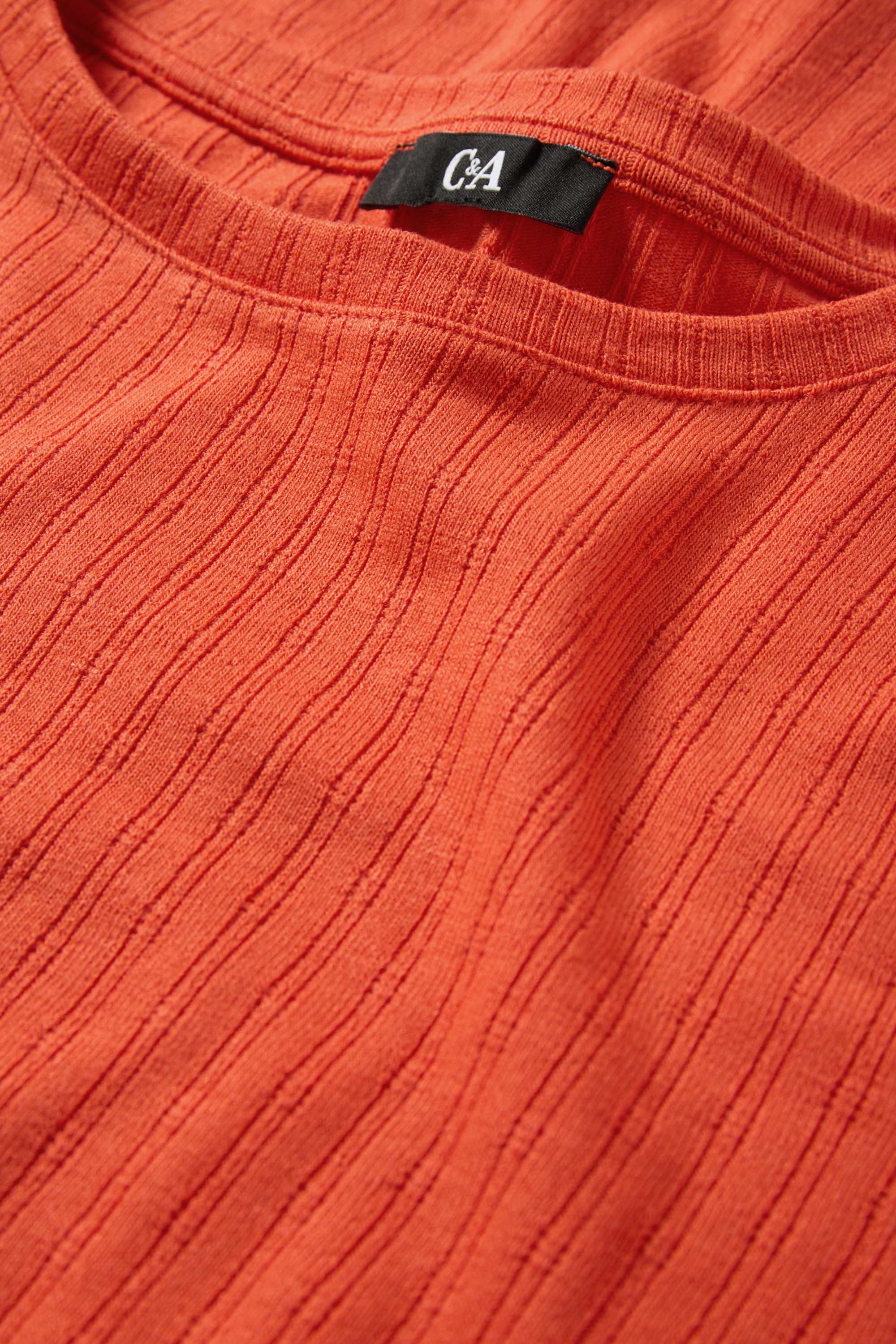 Pointelle T-shirt - regular fit orange