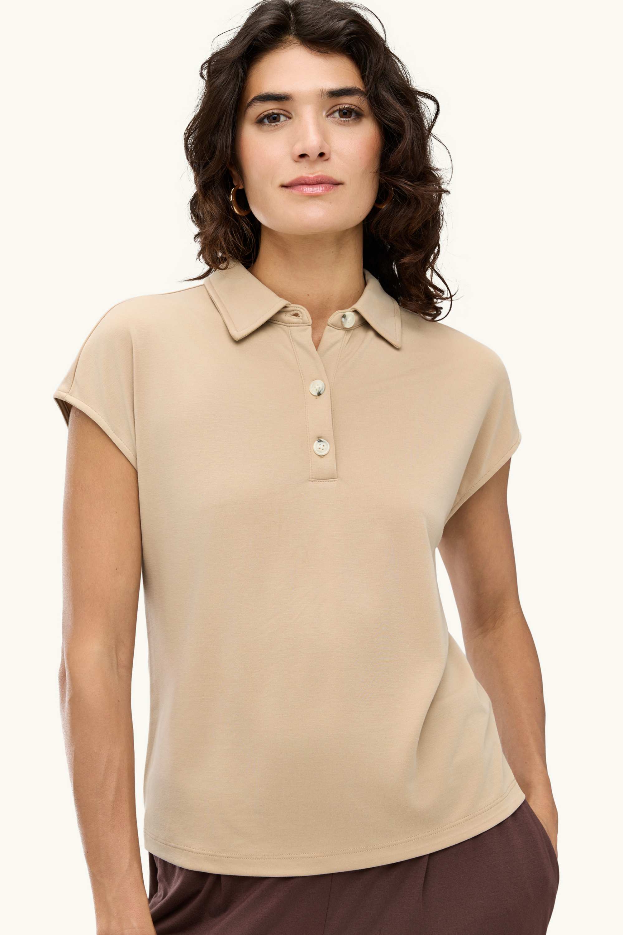 Polo shirt - regular fit light beige