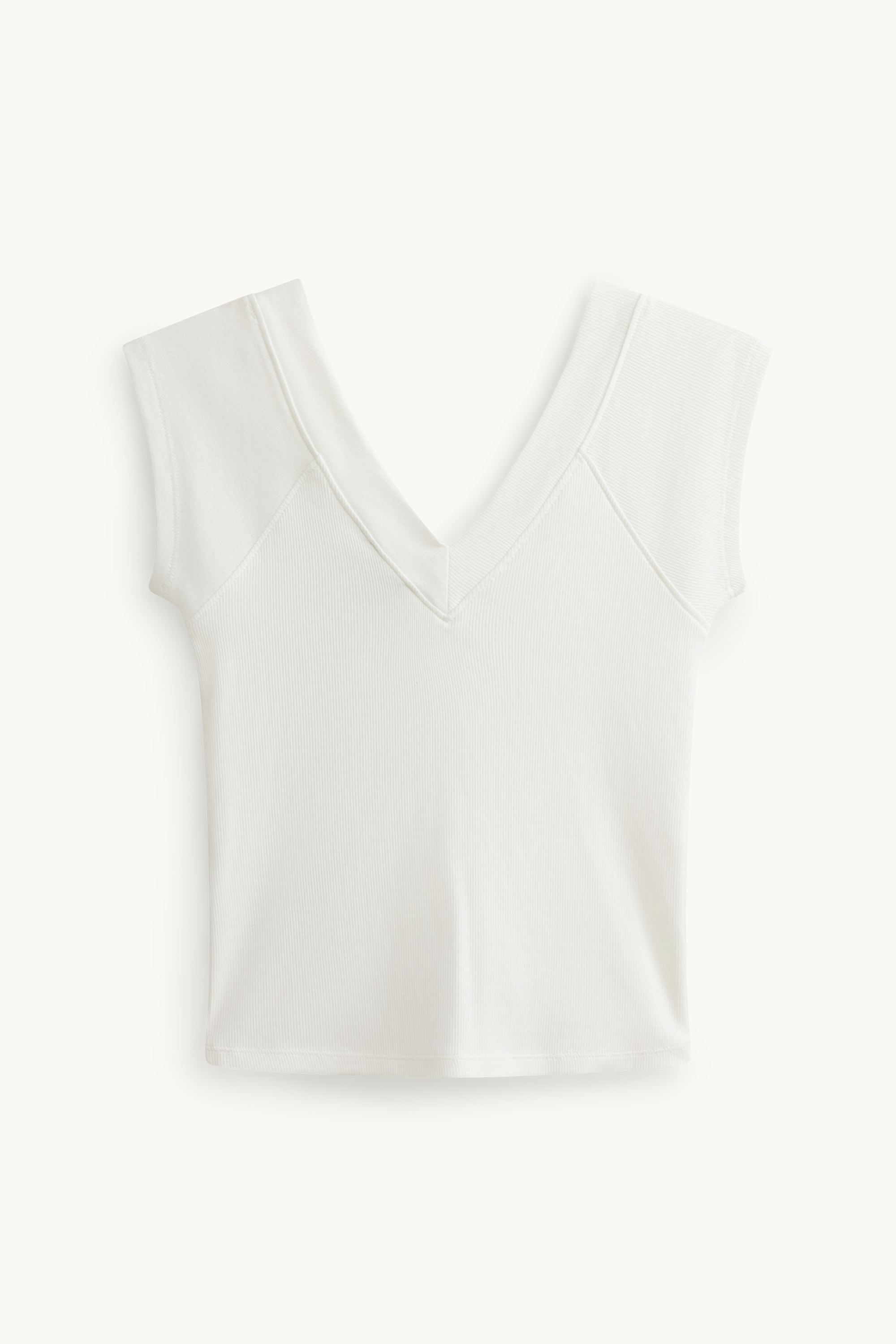 V-neck T-shirt - slim fit white