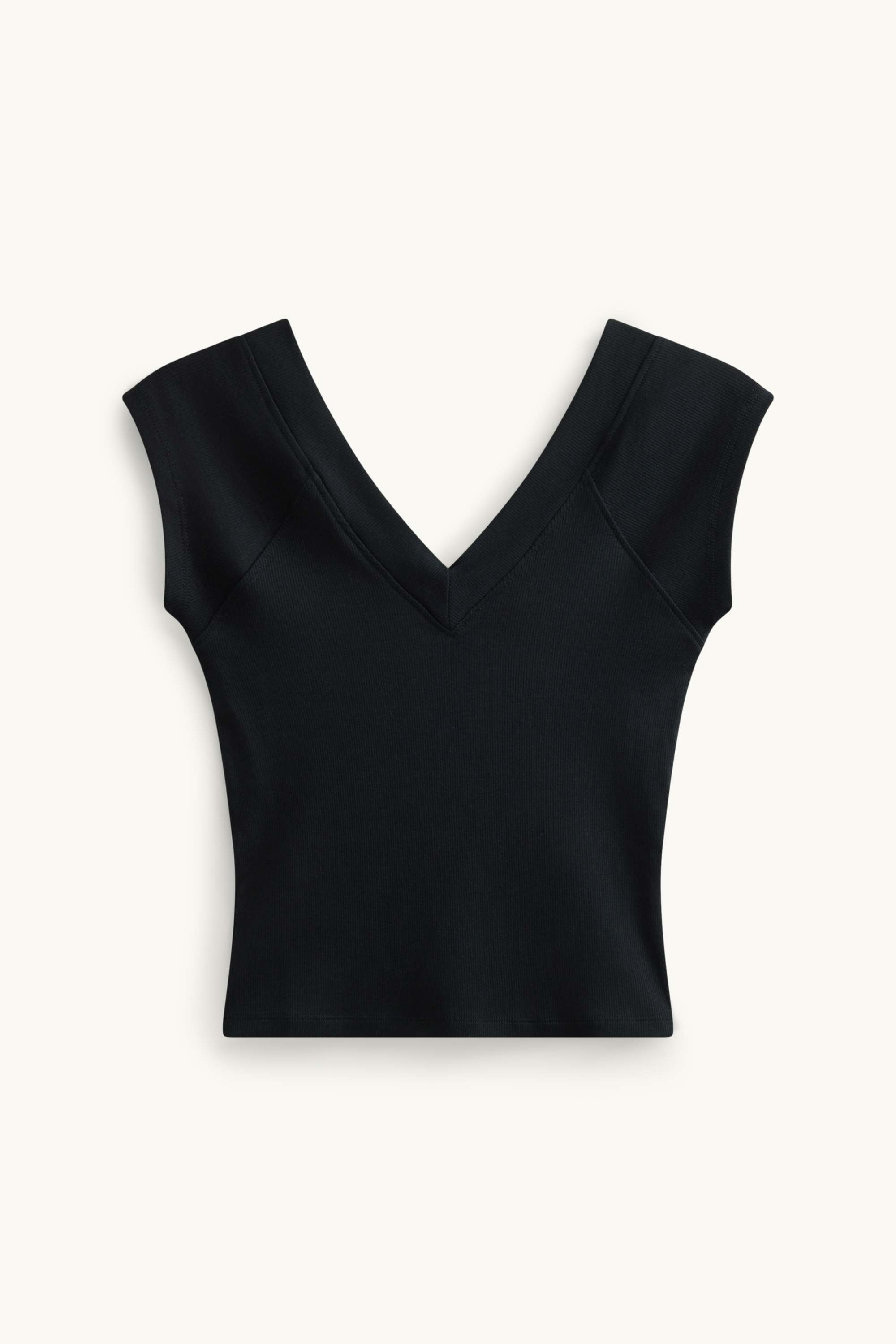 V-neck T-shirt - slim fit black