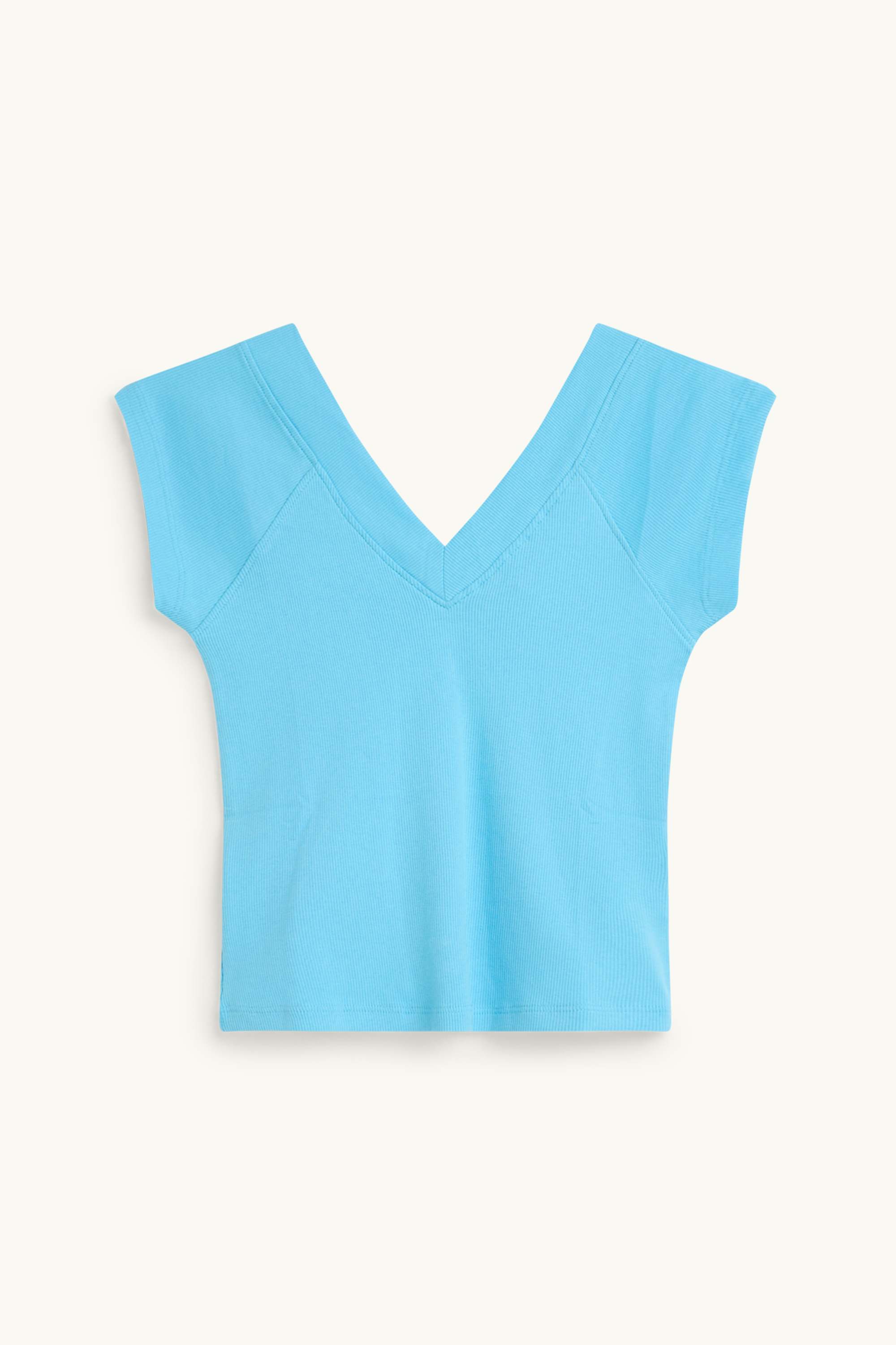 V-neck T-shirt - slim fit light blue