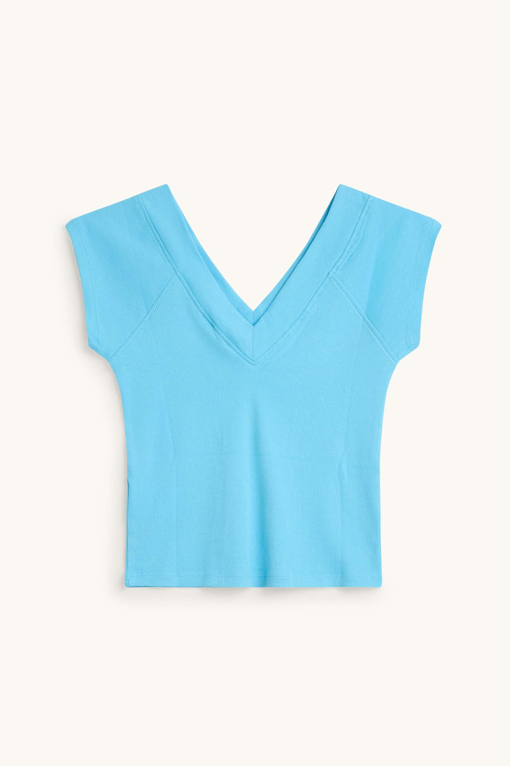 V-neck T-shirt - slim fit light blue