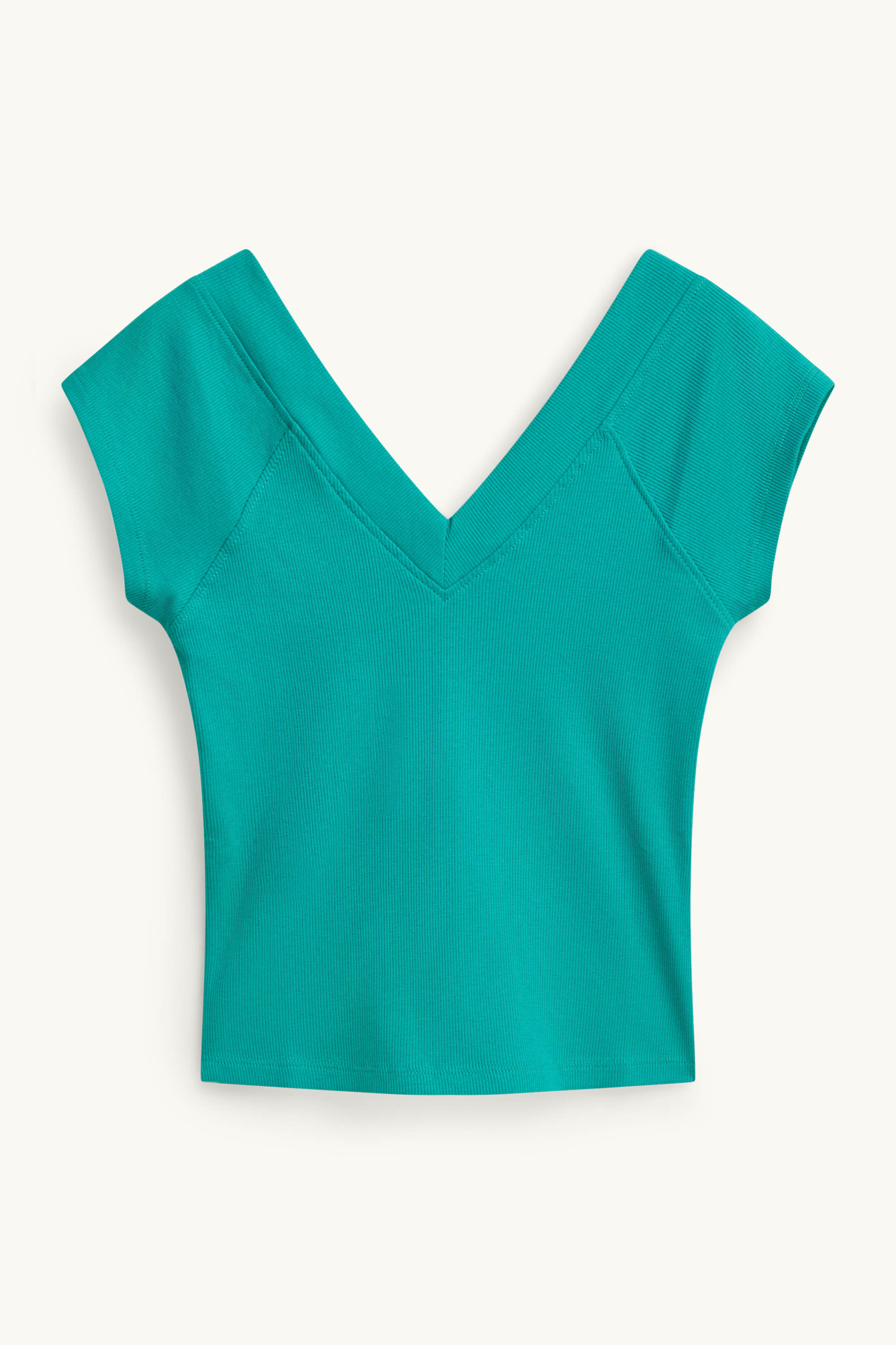 V-neck T-shirt - slim fit turquoise