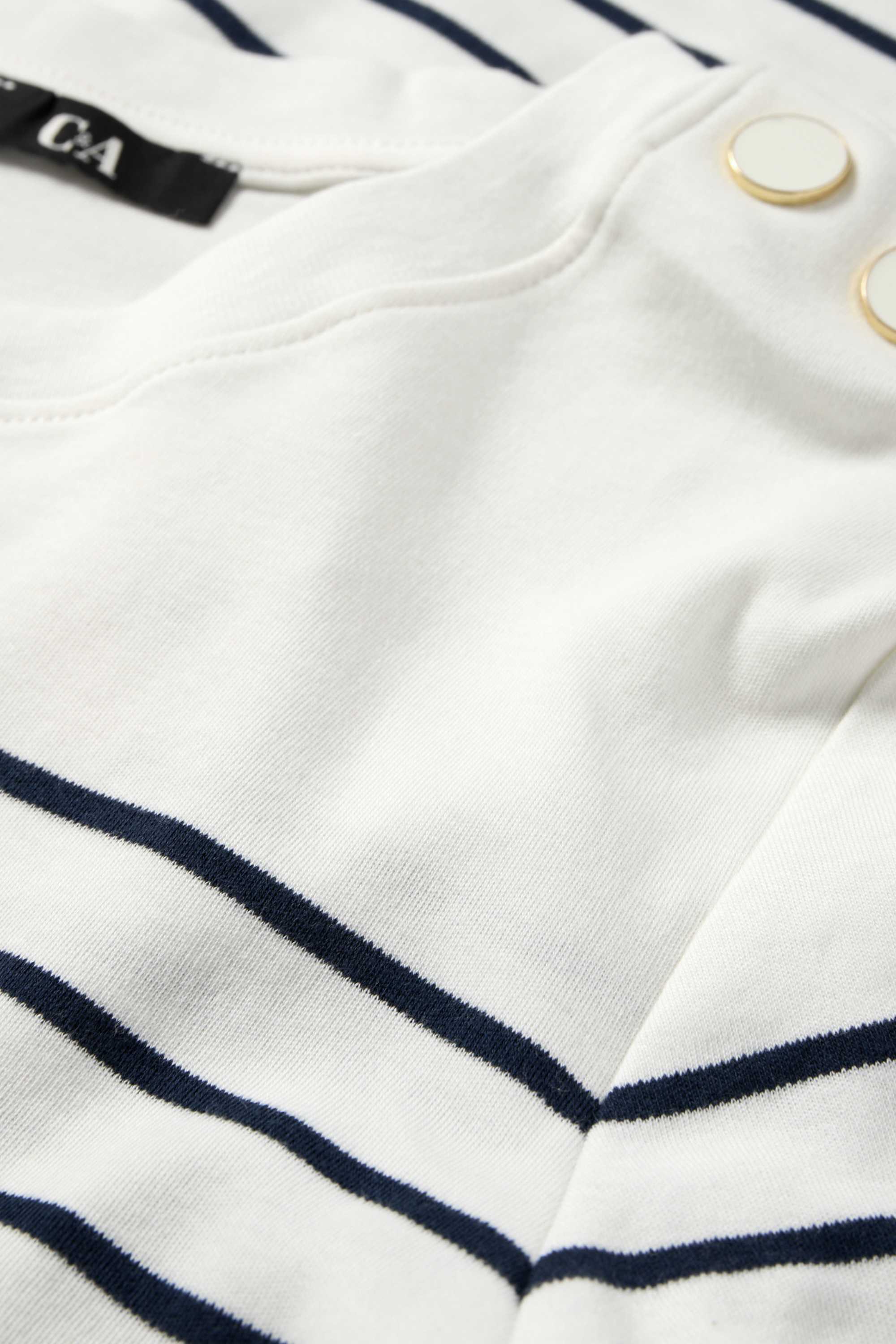 T-shirt - regular fit - striped dark blue / white (1)