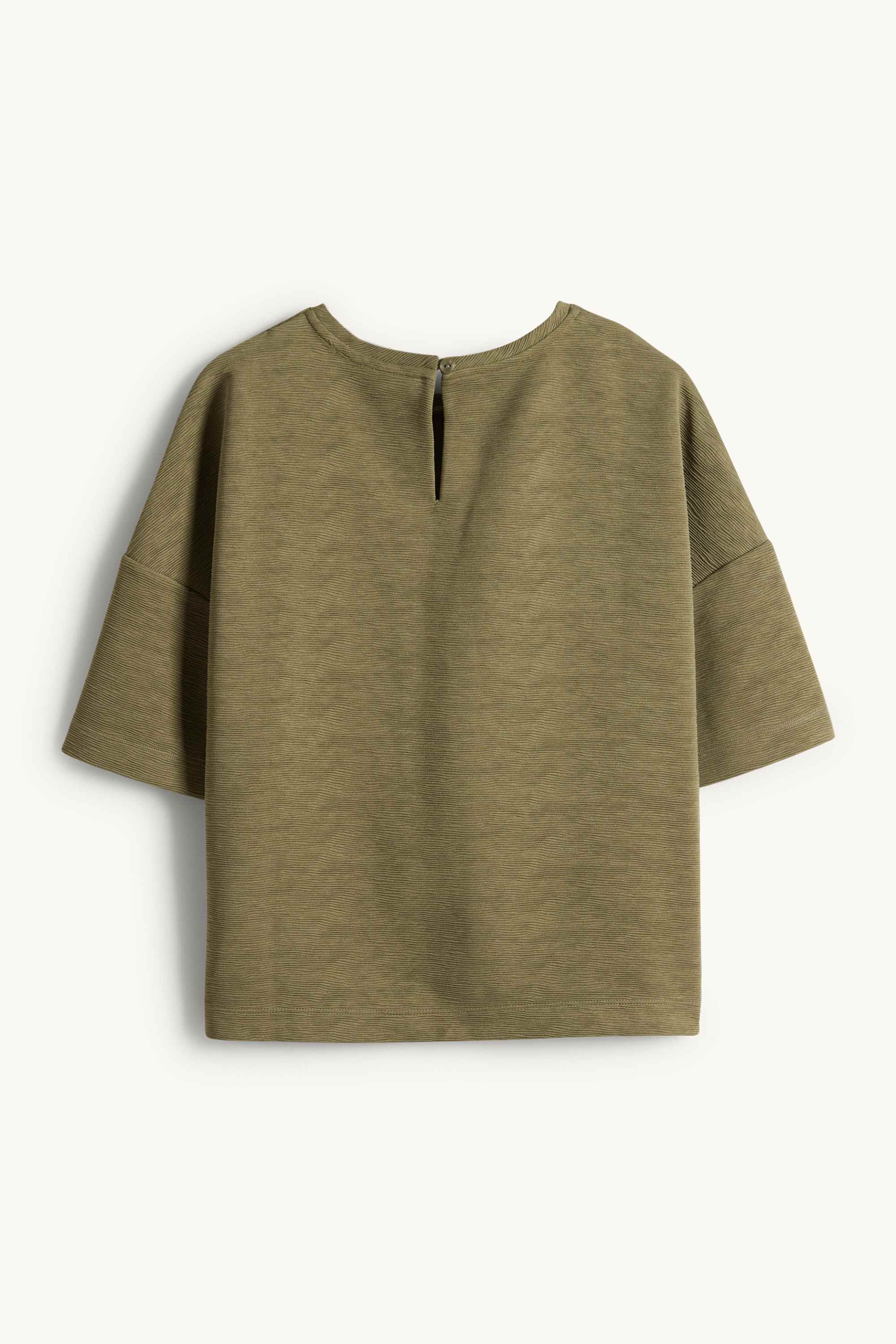 T-shirt - regular fit - ribbed dark green