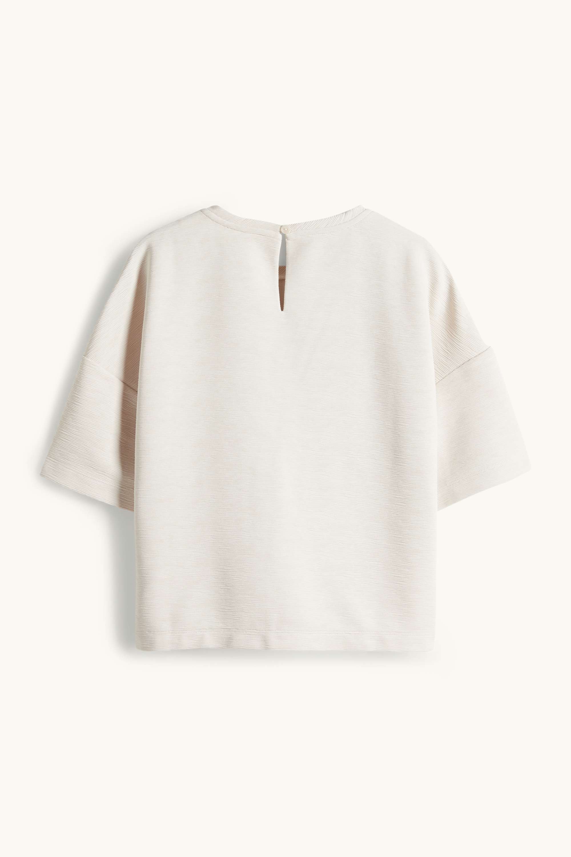 T-shirt - regular fit - ribbed light beige