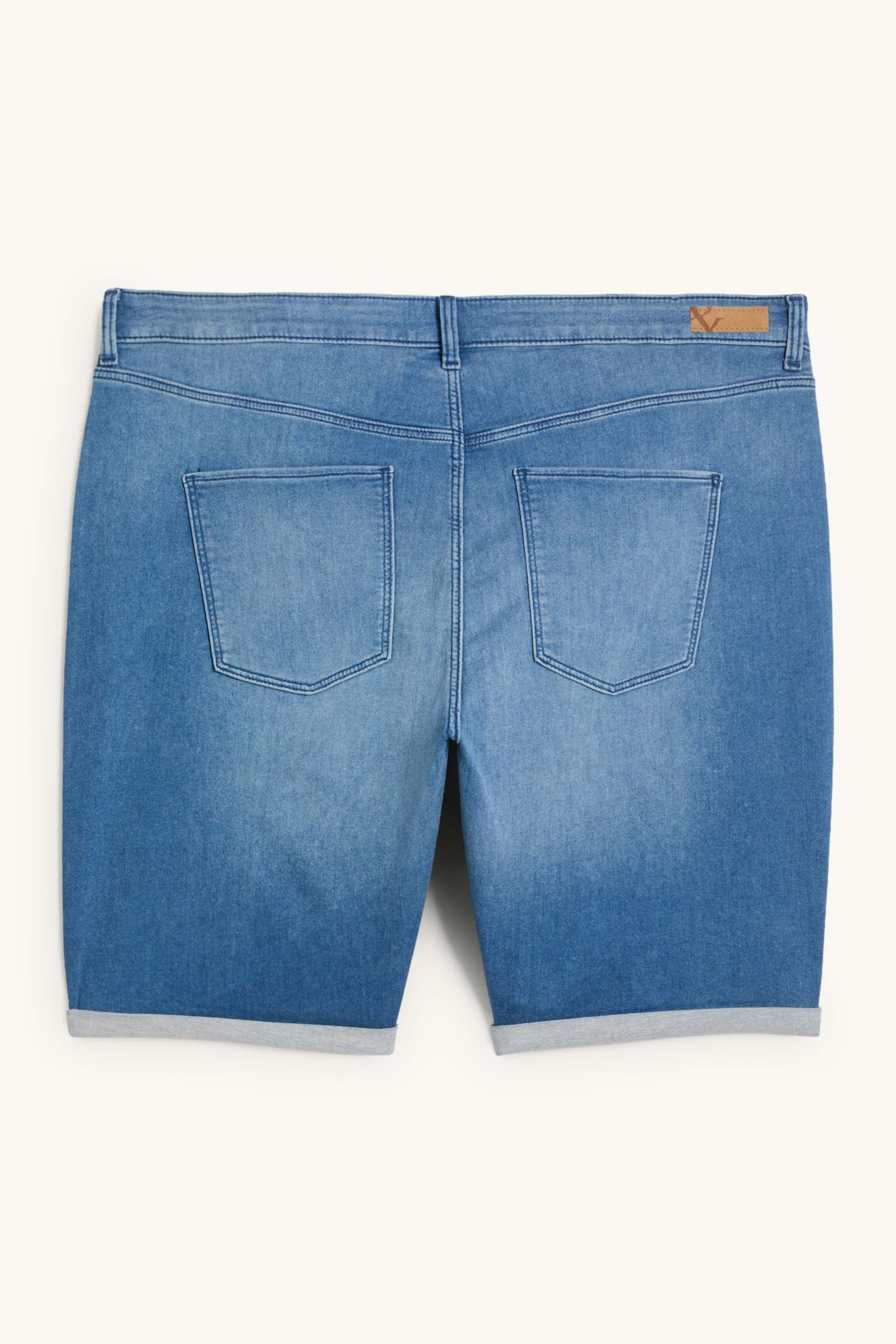 Denim Bermuda shorts - mid-rise waist - jog denim blue