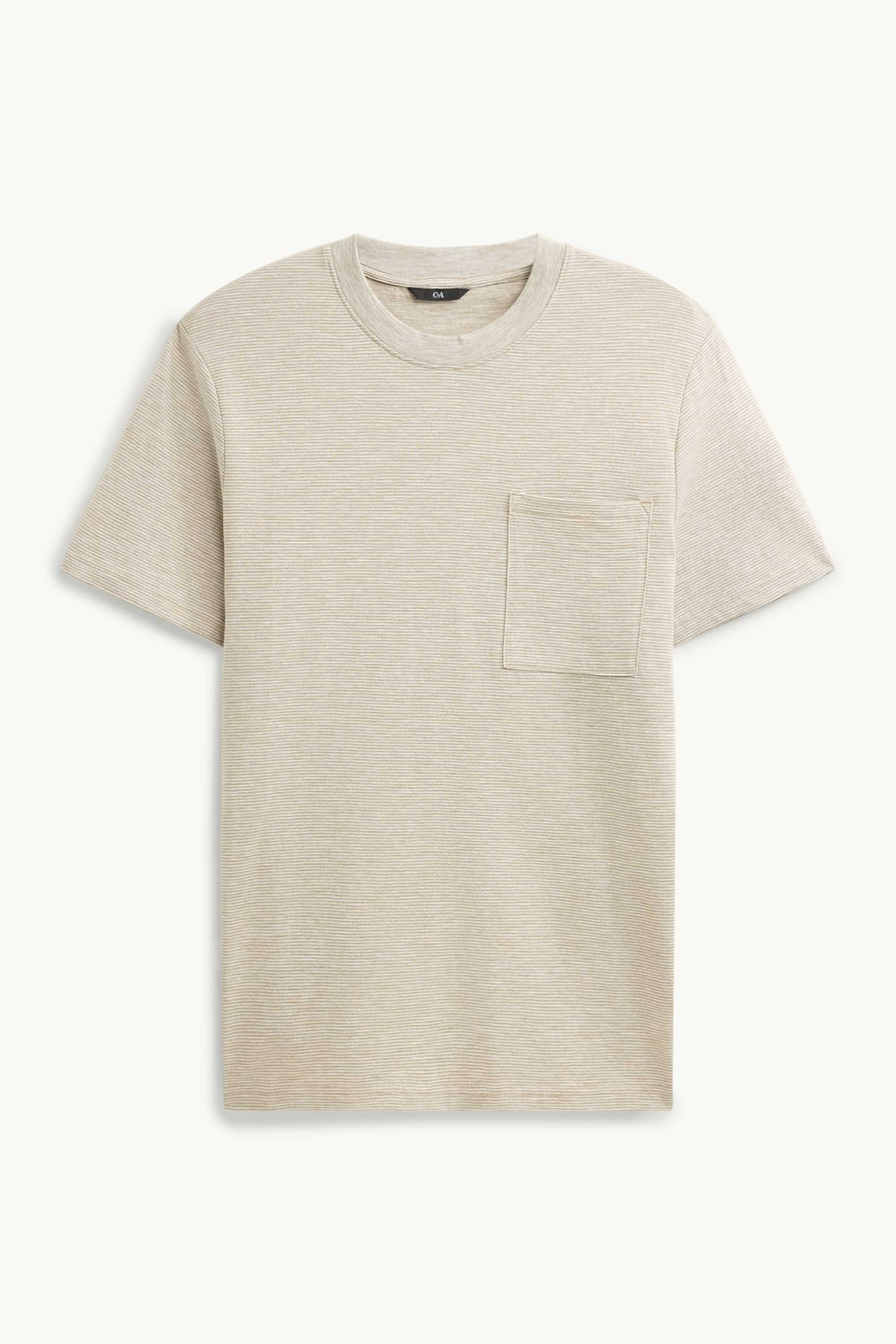 T-shirt - regular fit - striped brown