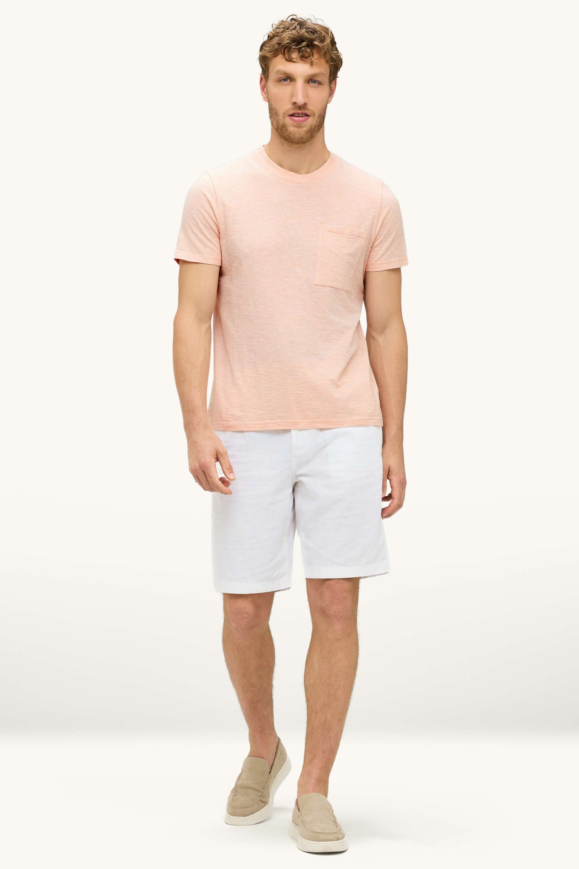 T-shirt - regular fit - striped orange