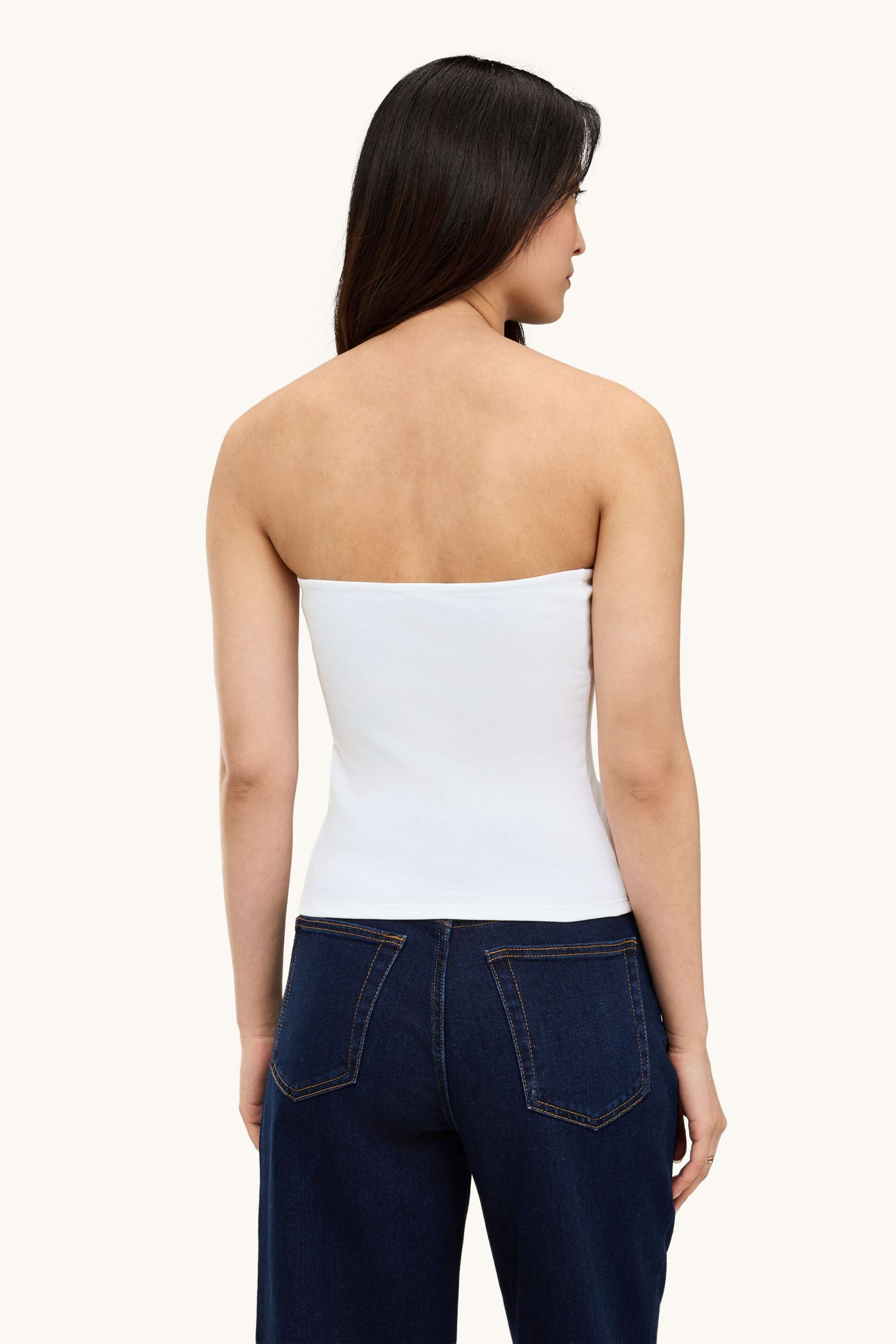 Cropped bandeau top white