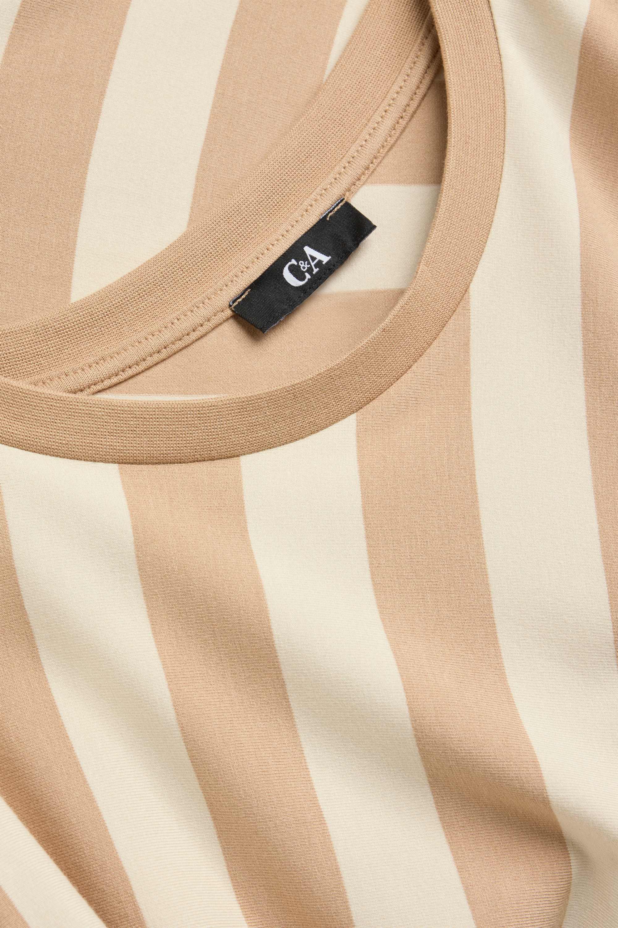 T-shirt - regular fit - striped light brown
