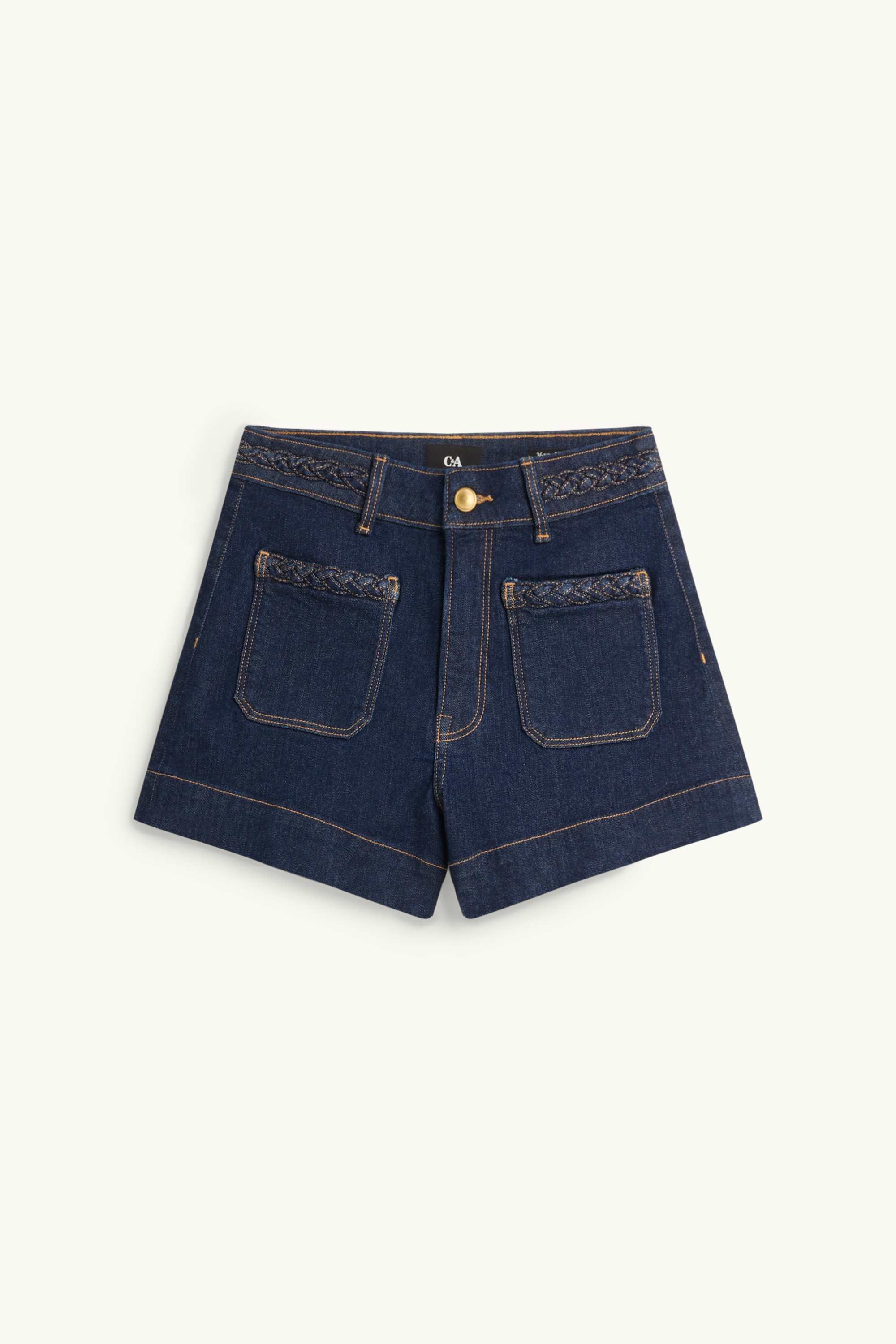 Mom shorts - high waist - LYCRA® denim-dark blue