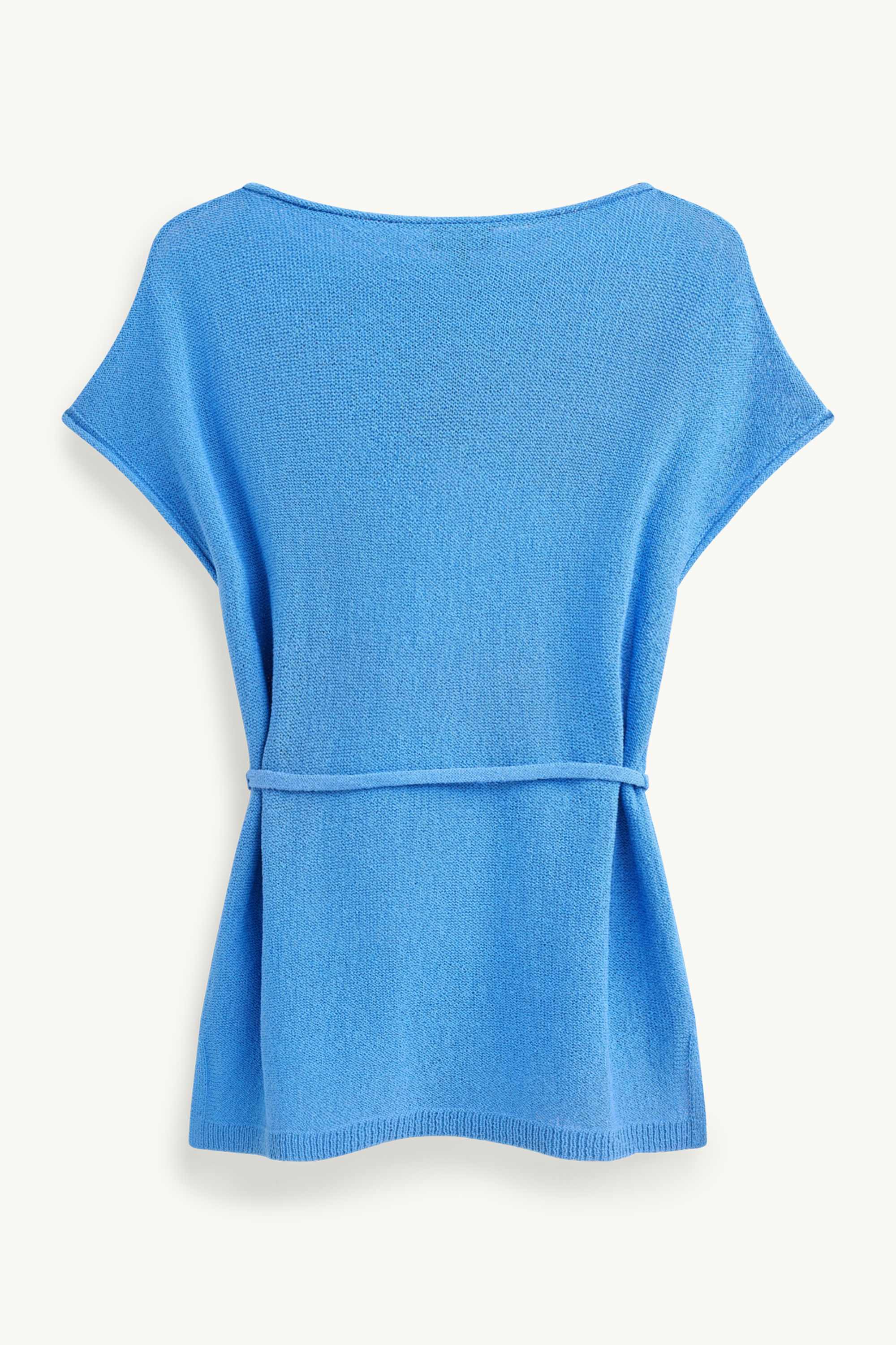 Knitted jumper - short sleeve blue