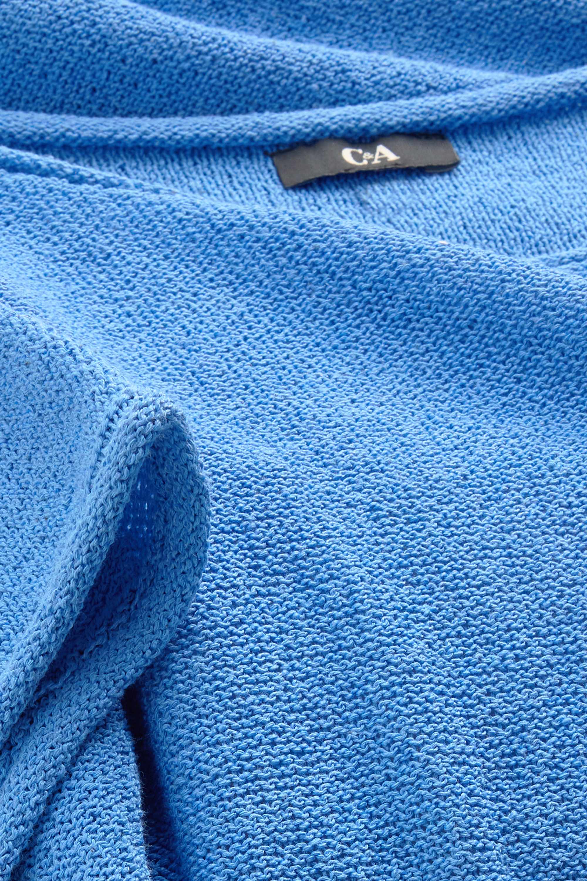Knitted jumper - short sleeve blue