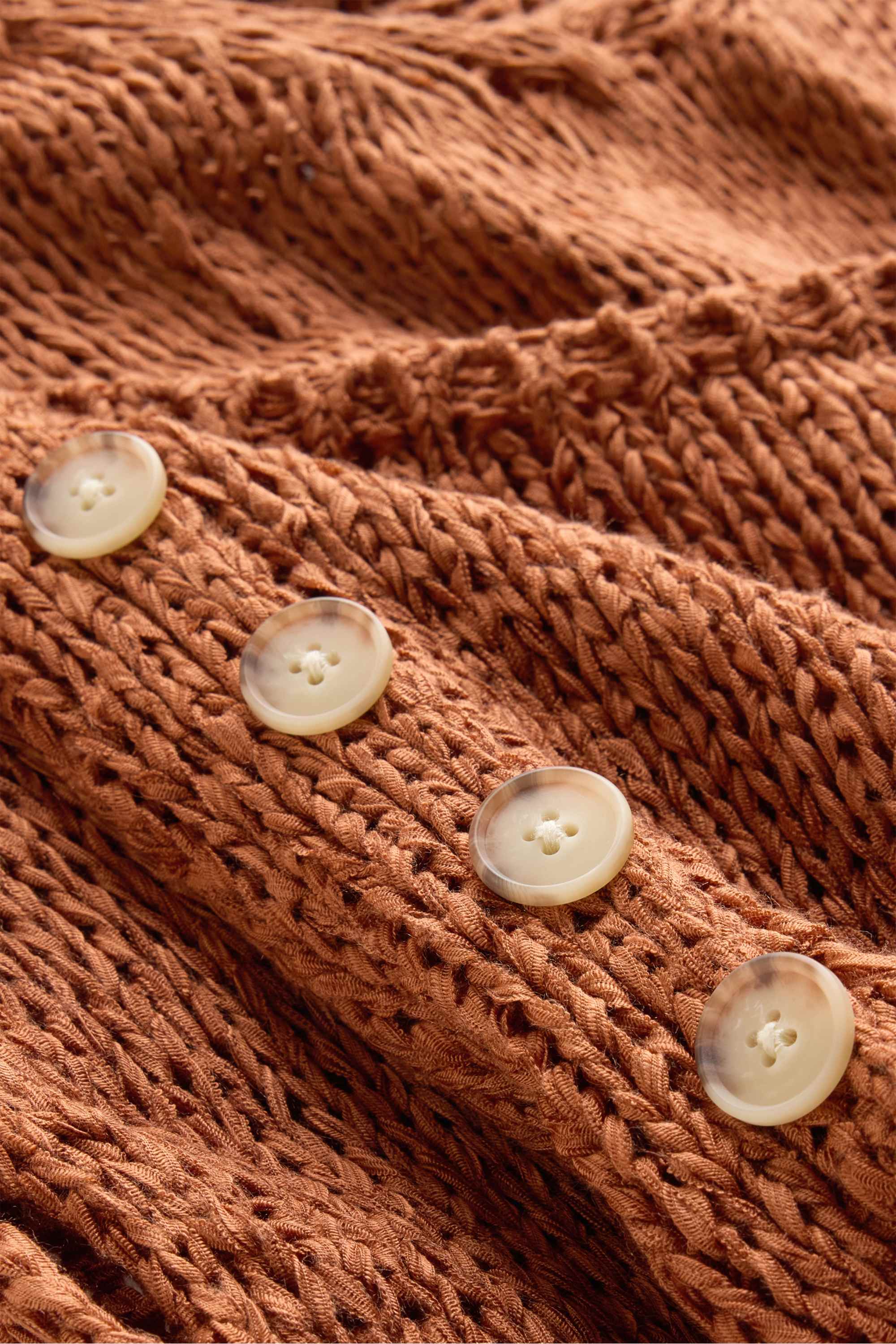 Knitted jumper - short sleeve terracotta
