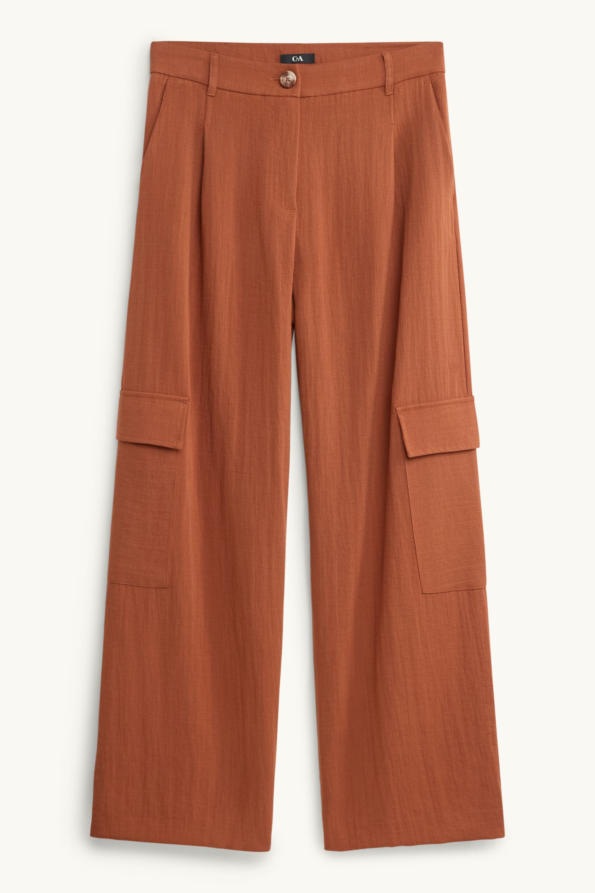 Cargo trousers - high waist - wide leg orange