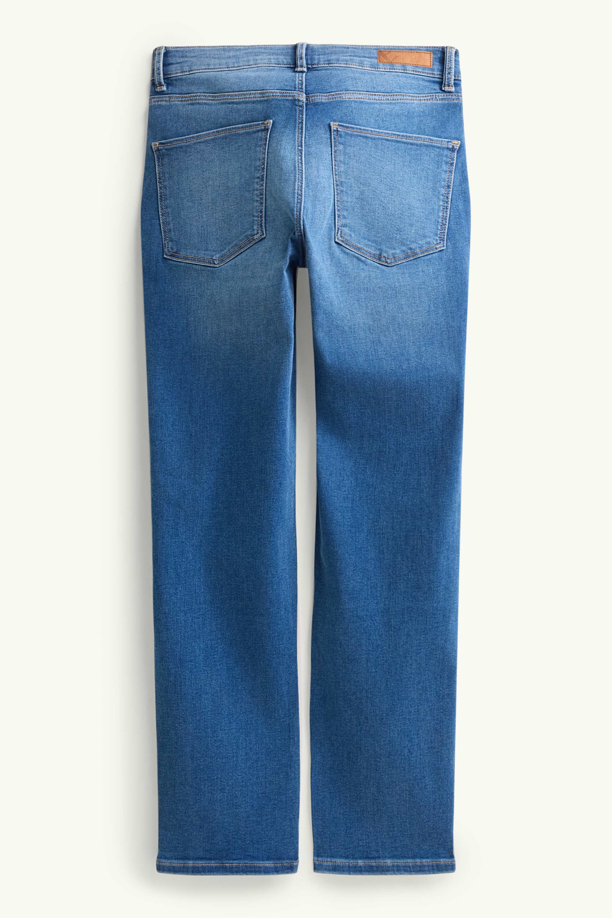Cropped slim jeans - mid-rise waist - LYCRA® blue denim