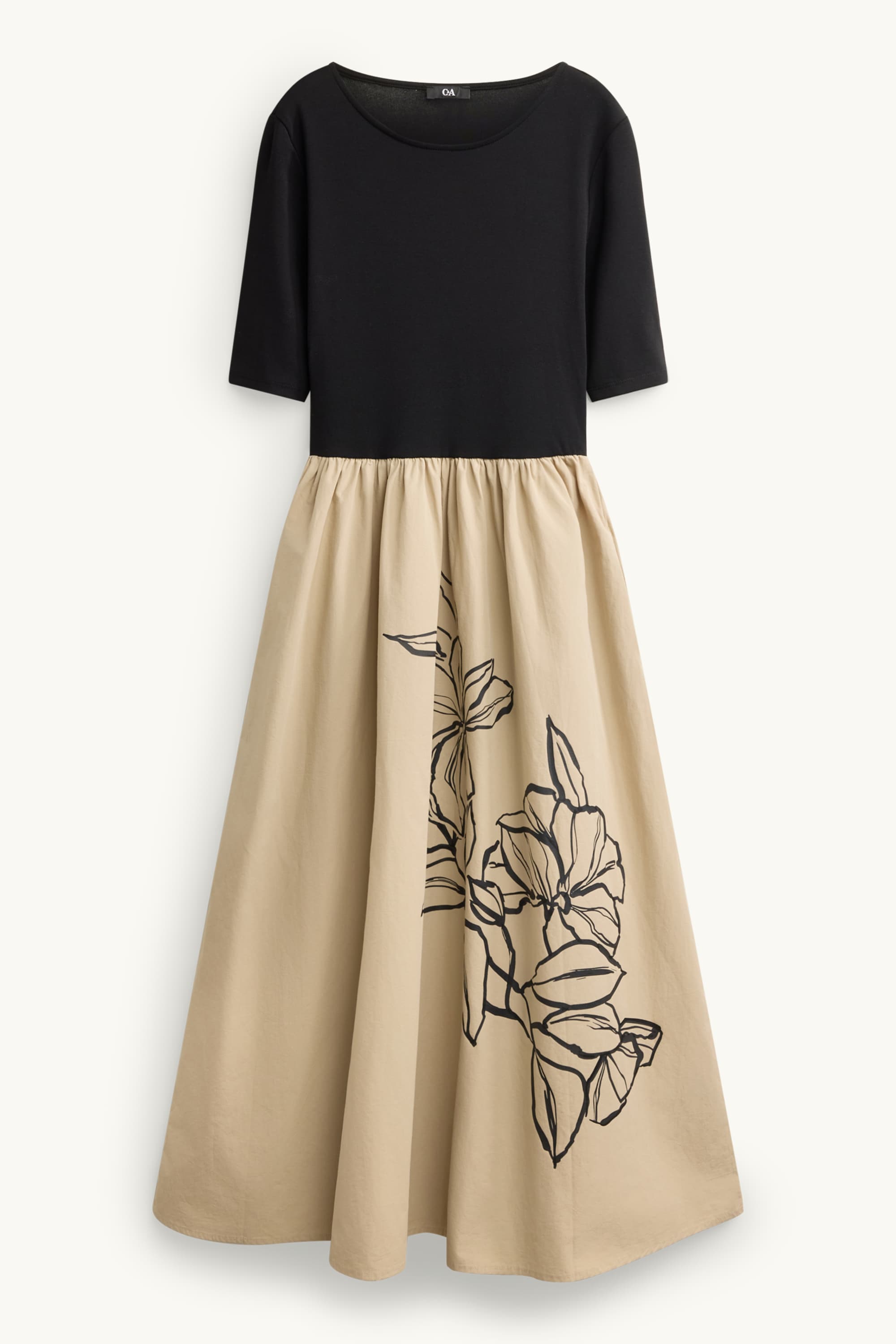 Fit & flare dress beige