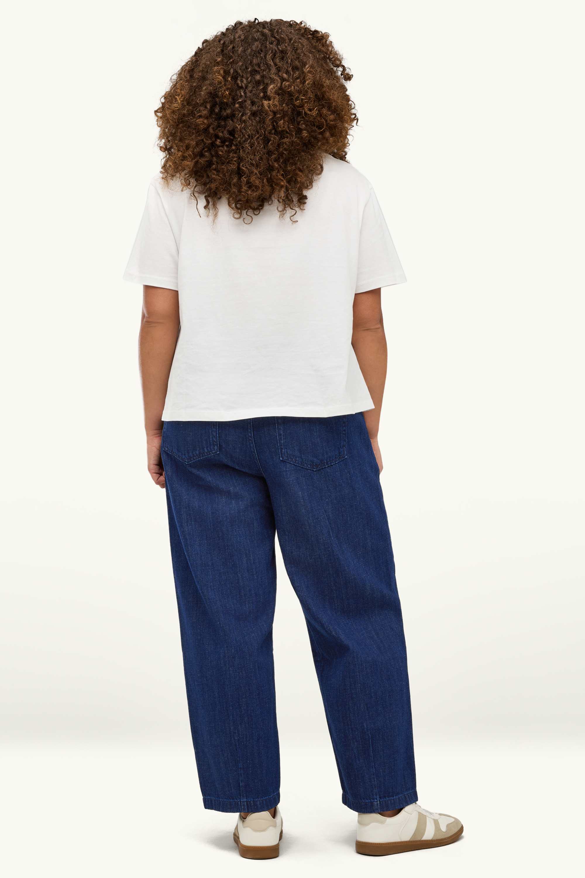 Barrel jeans - mid-rise waist denim-dark blue