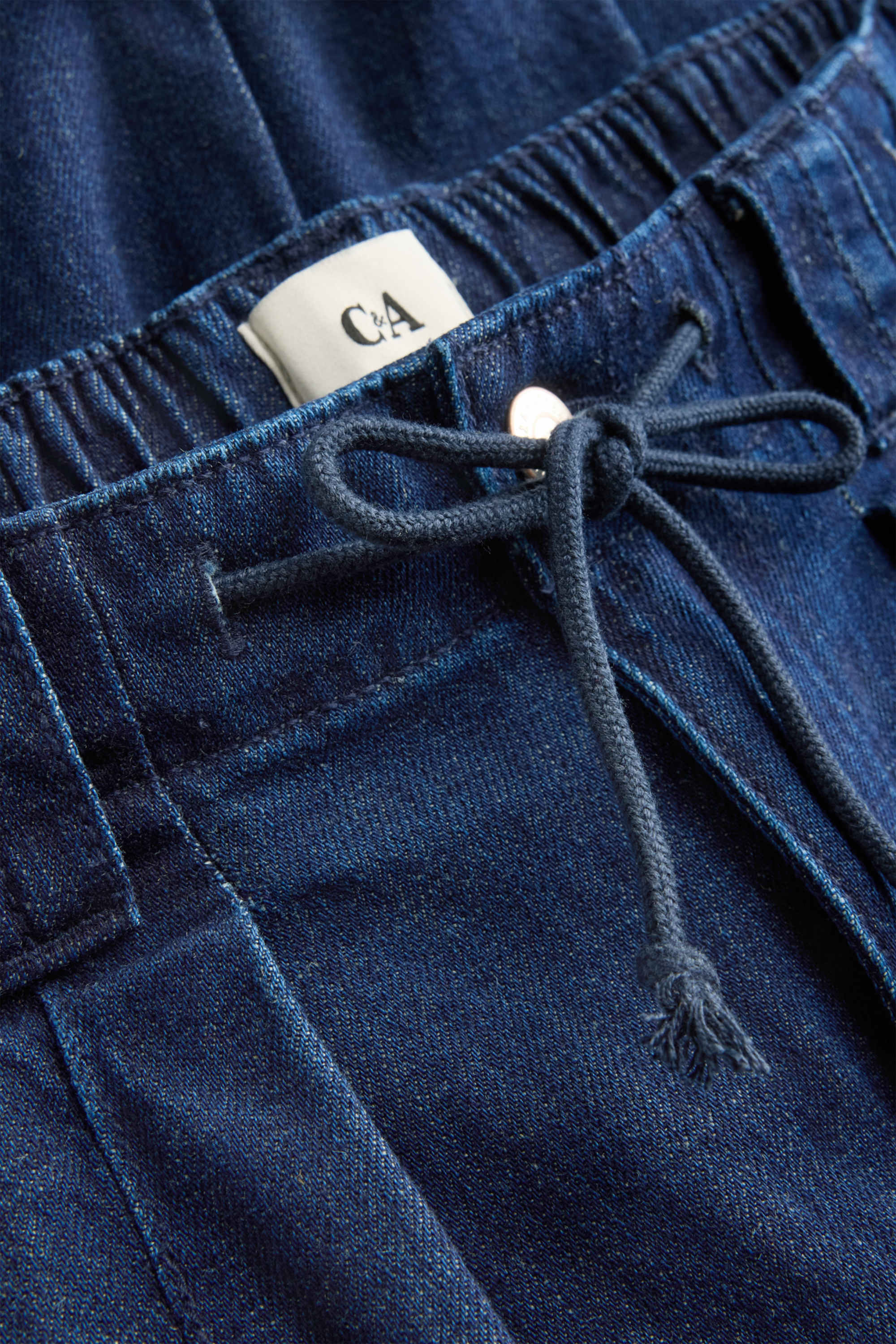 Barrel jeans - mid-rise waist denim-dark blue