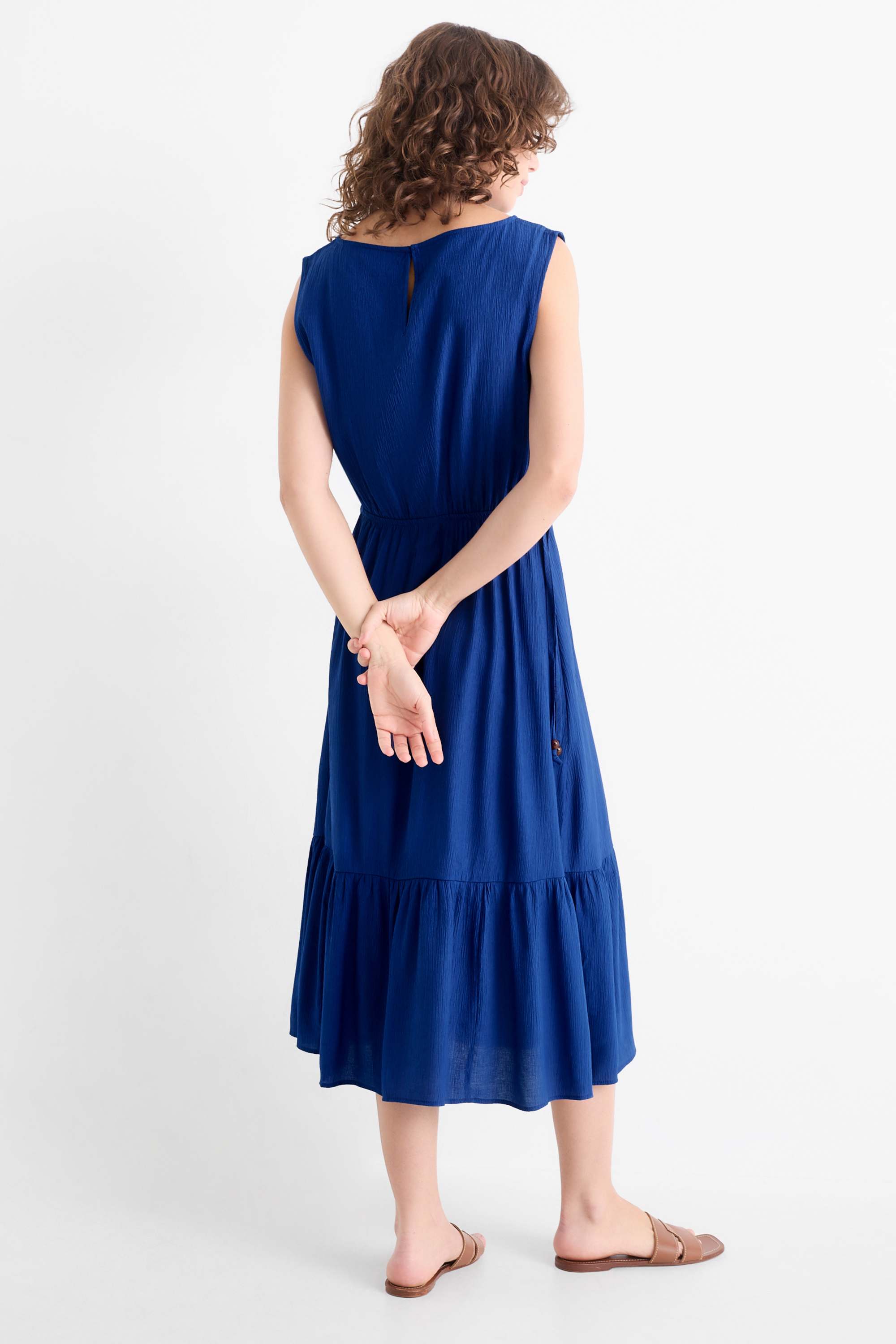 Fit & flare dress - textured dark blue