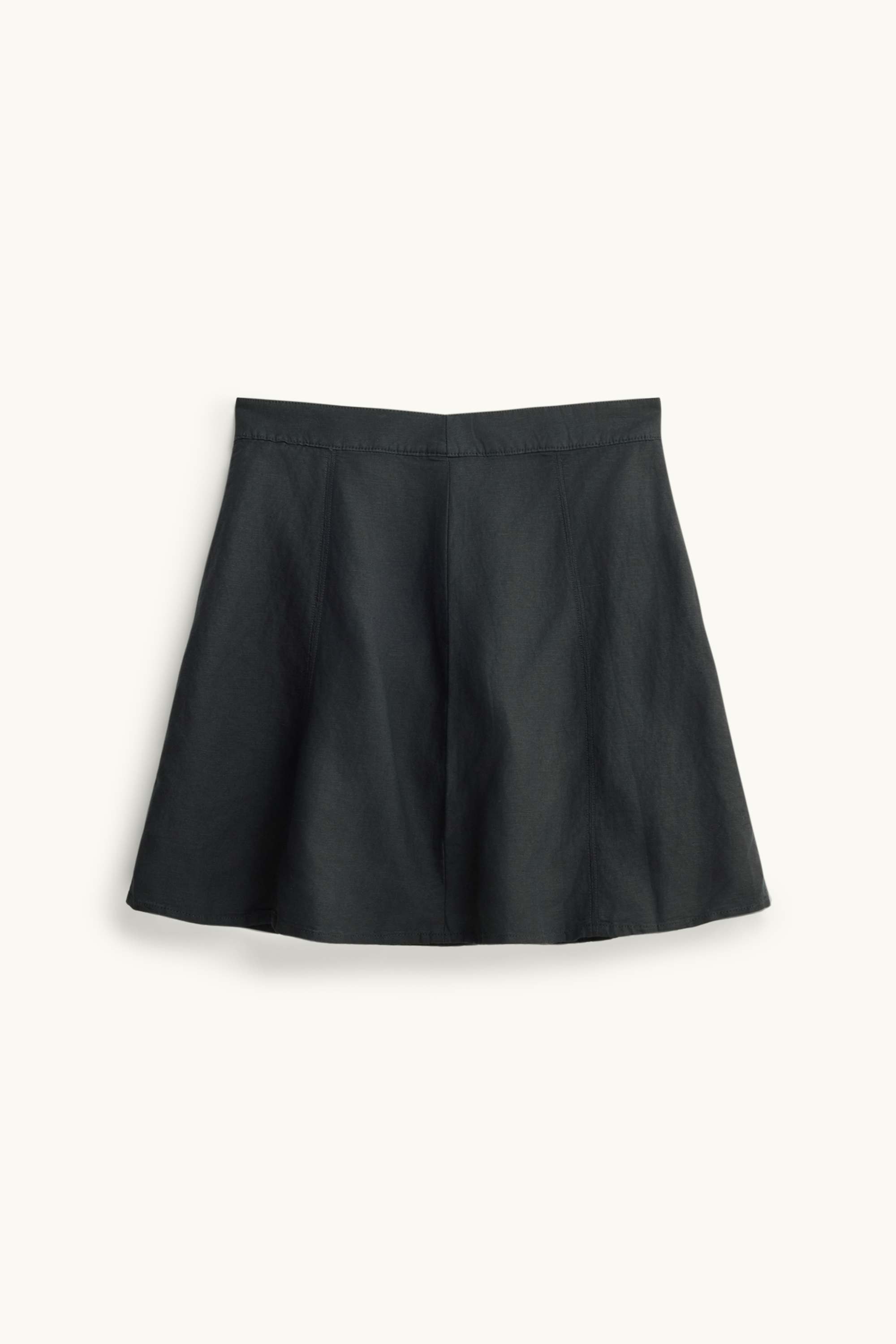 Miniskirt - linen blend black