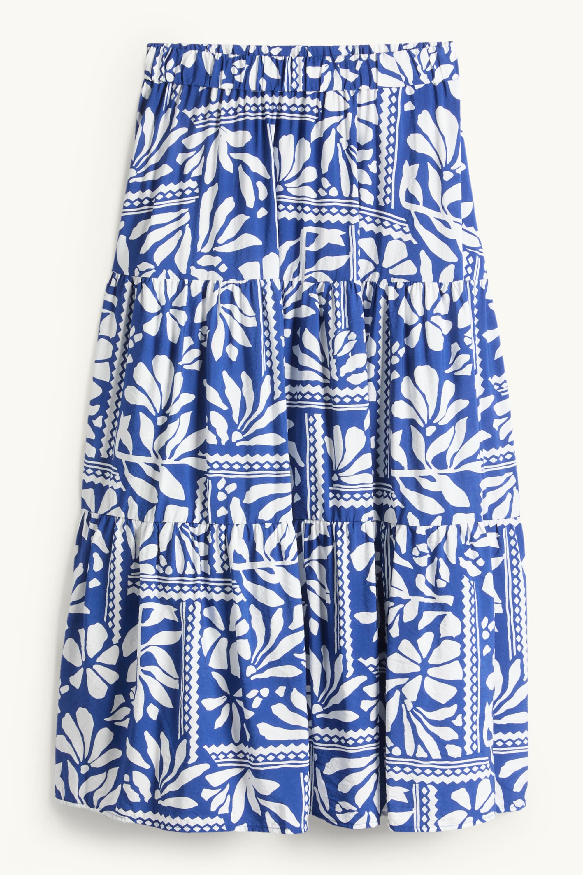 Skirt - patterned white / blue