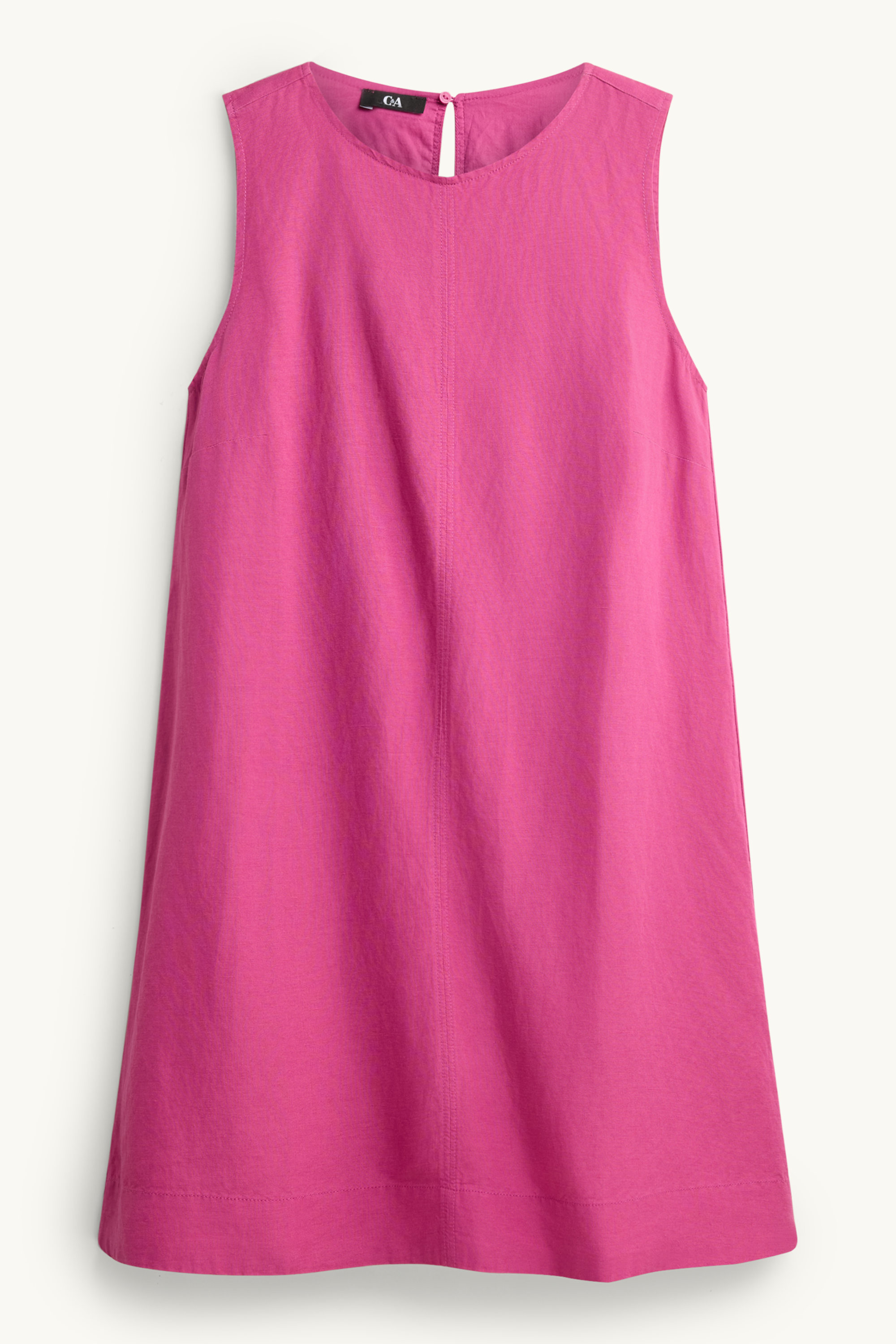 A-line dress - linen blend pink
