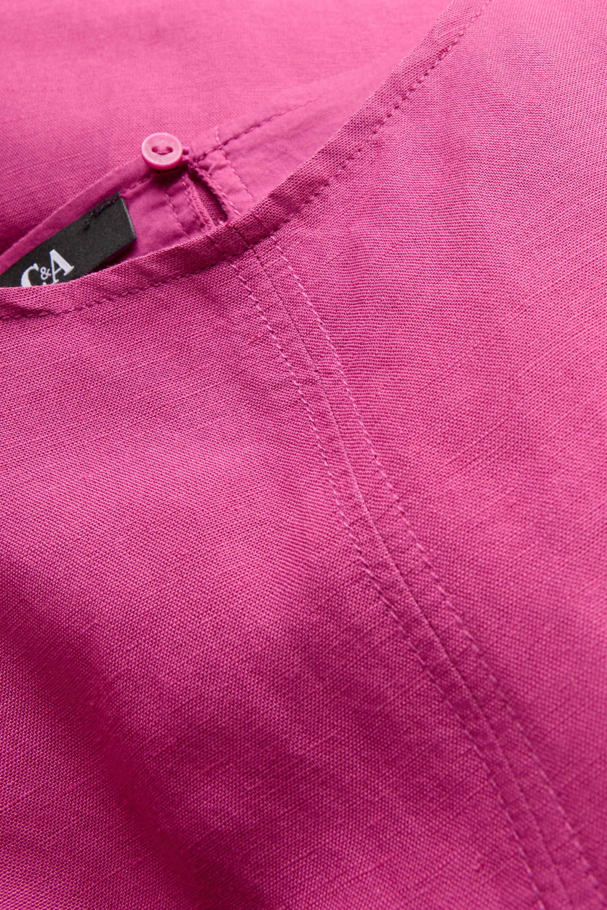 A-line dress - linen blend pink