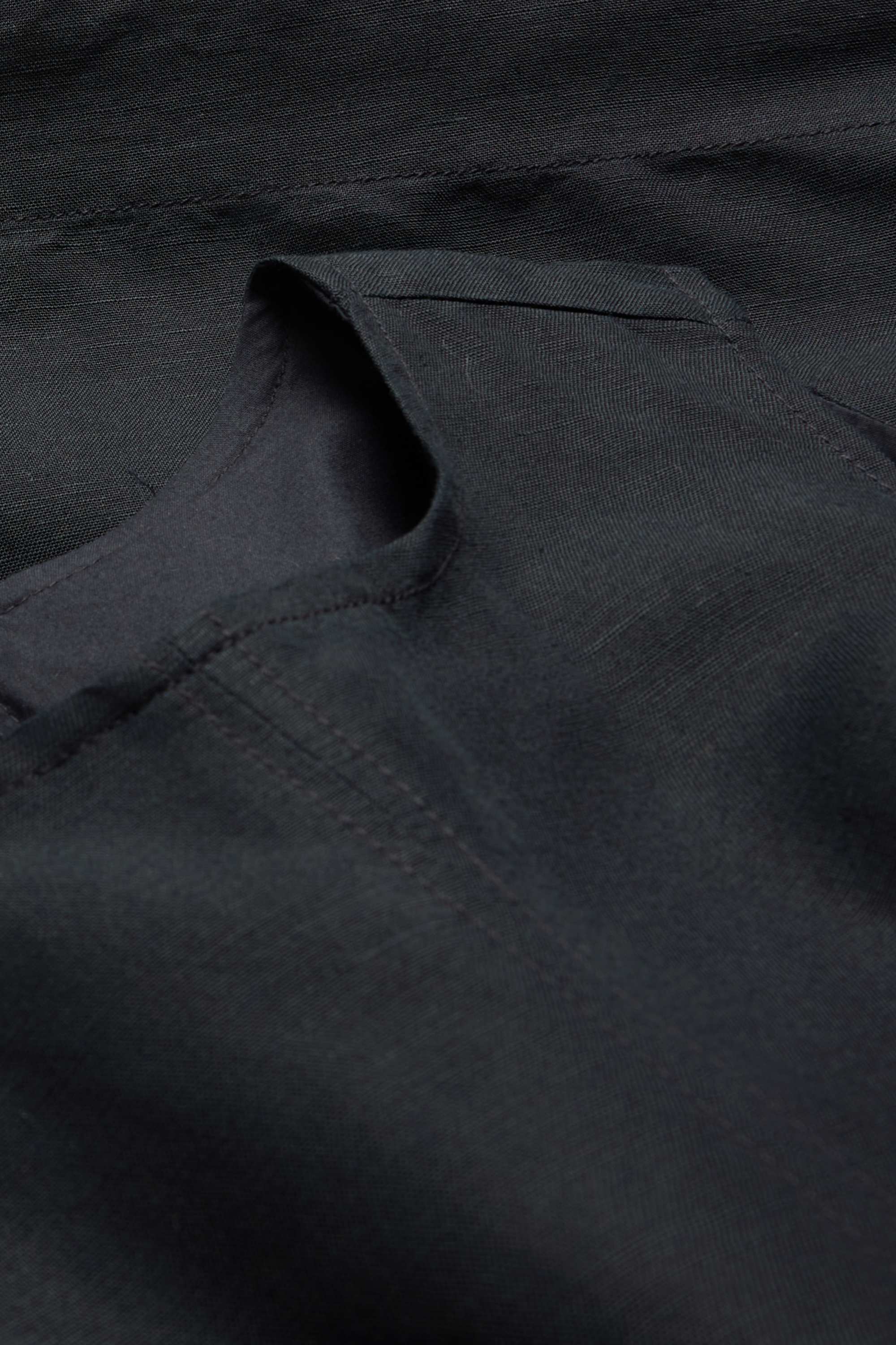 A-line dress - linen blend black