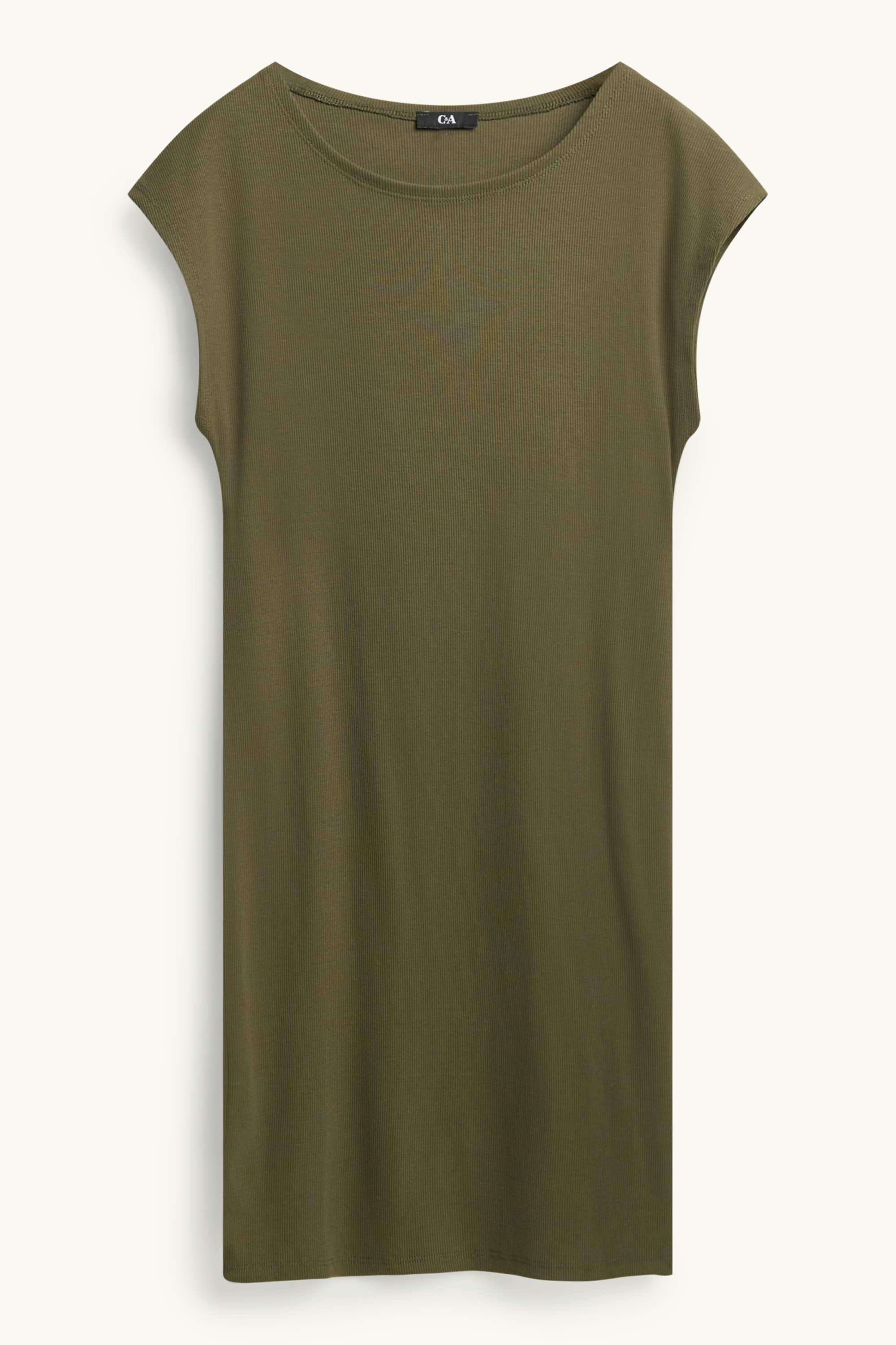 Bodycon dress - skinny rib khaki