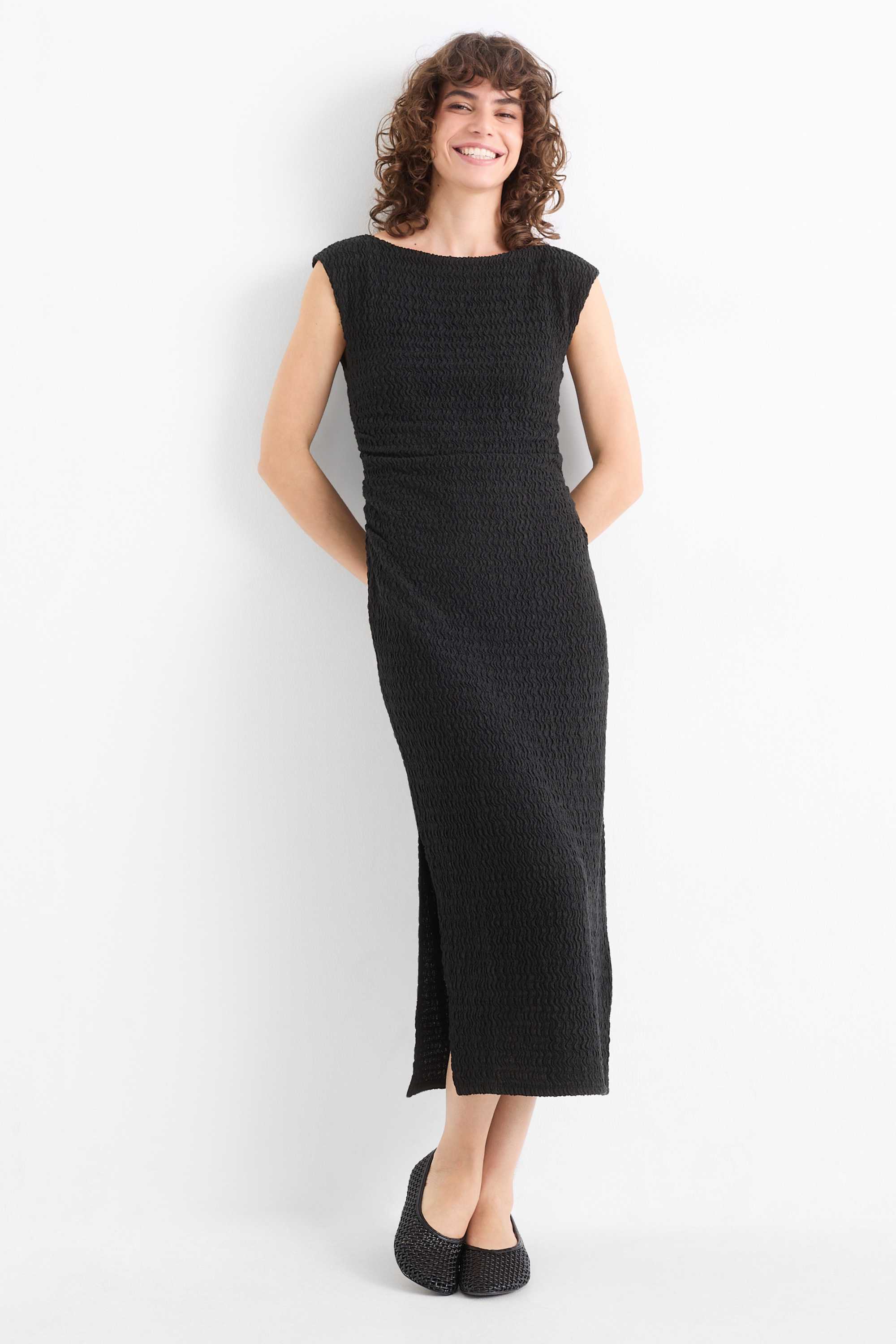 Bodycon dress - textured black