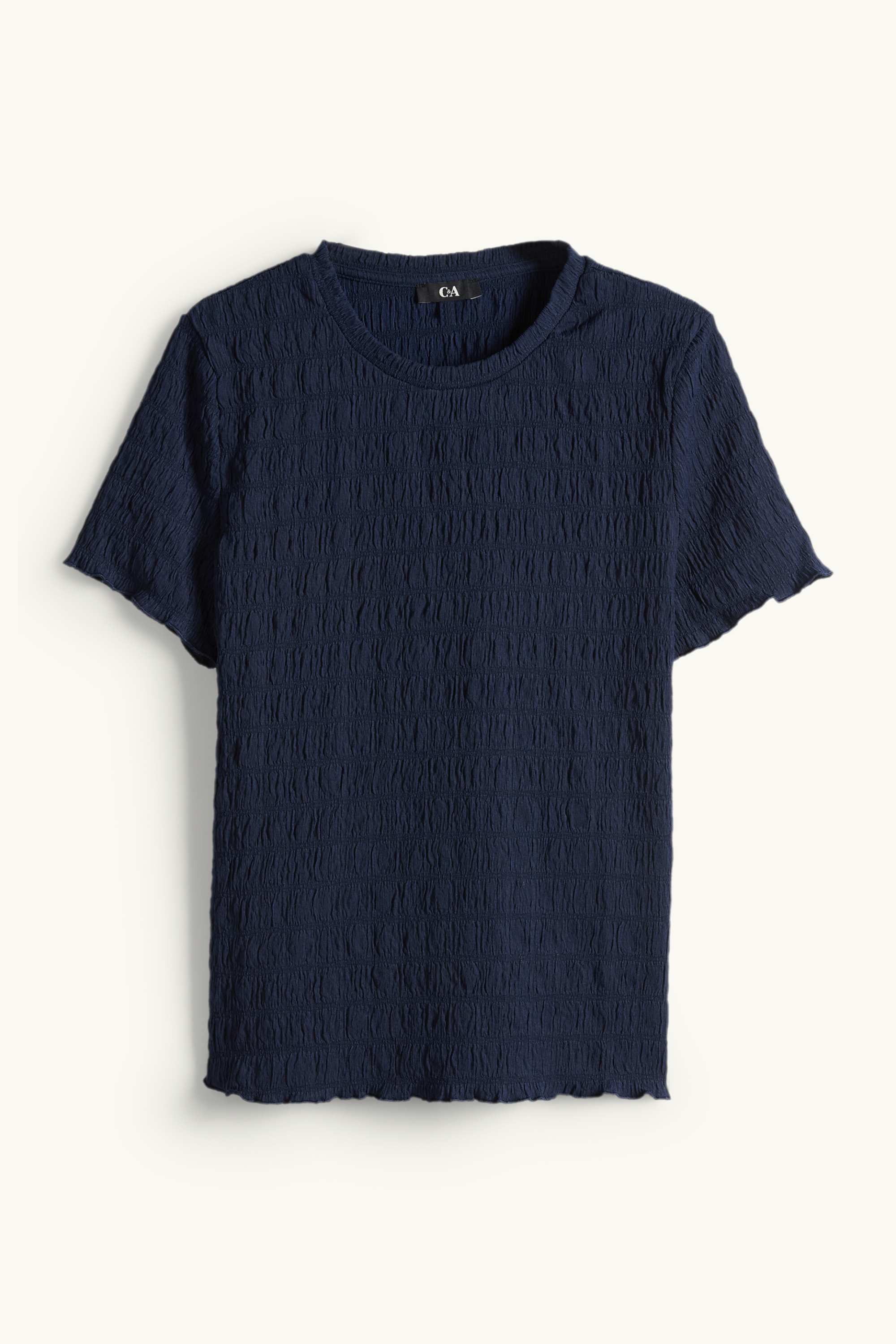 T-shirt - regular fit - smocked dark blue