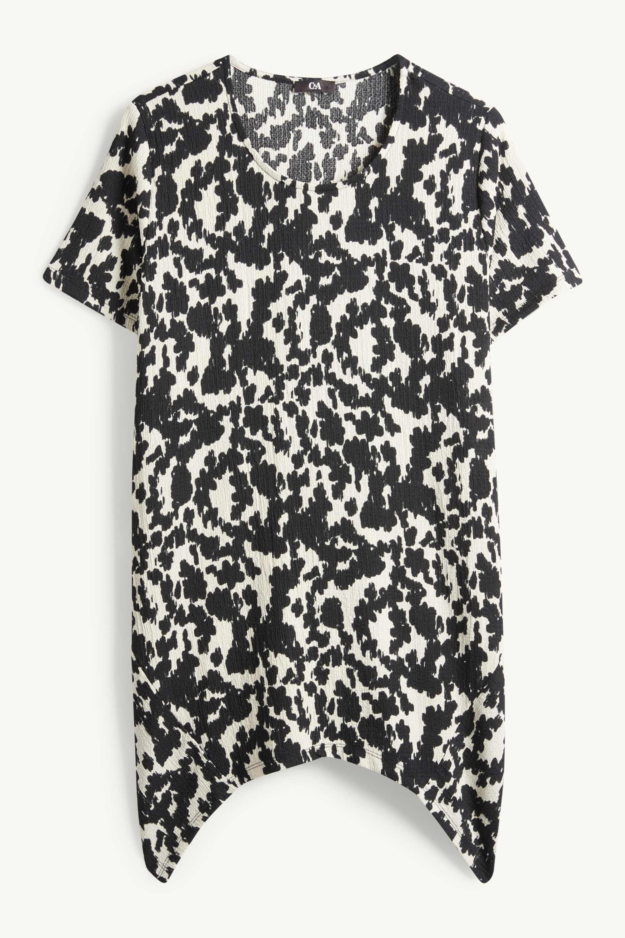T-shirt - relaxed fit - patterned black / white