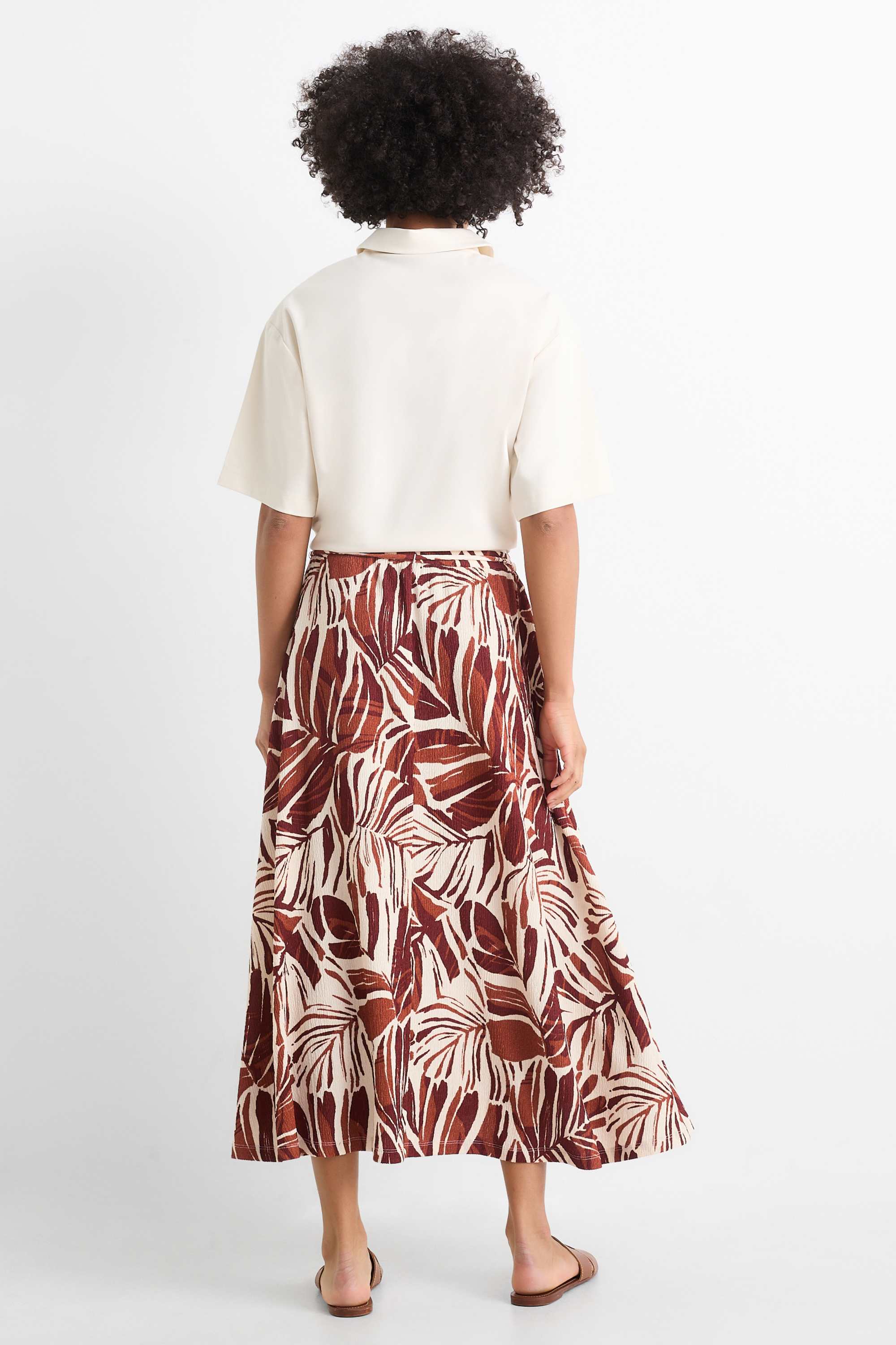 Skirt - patterned brown / beige