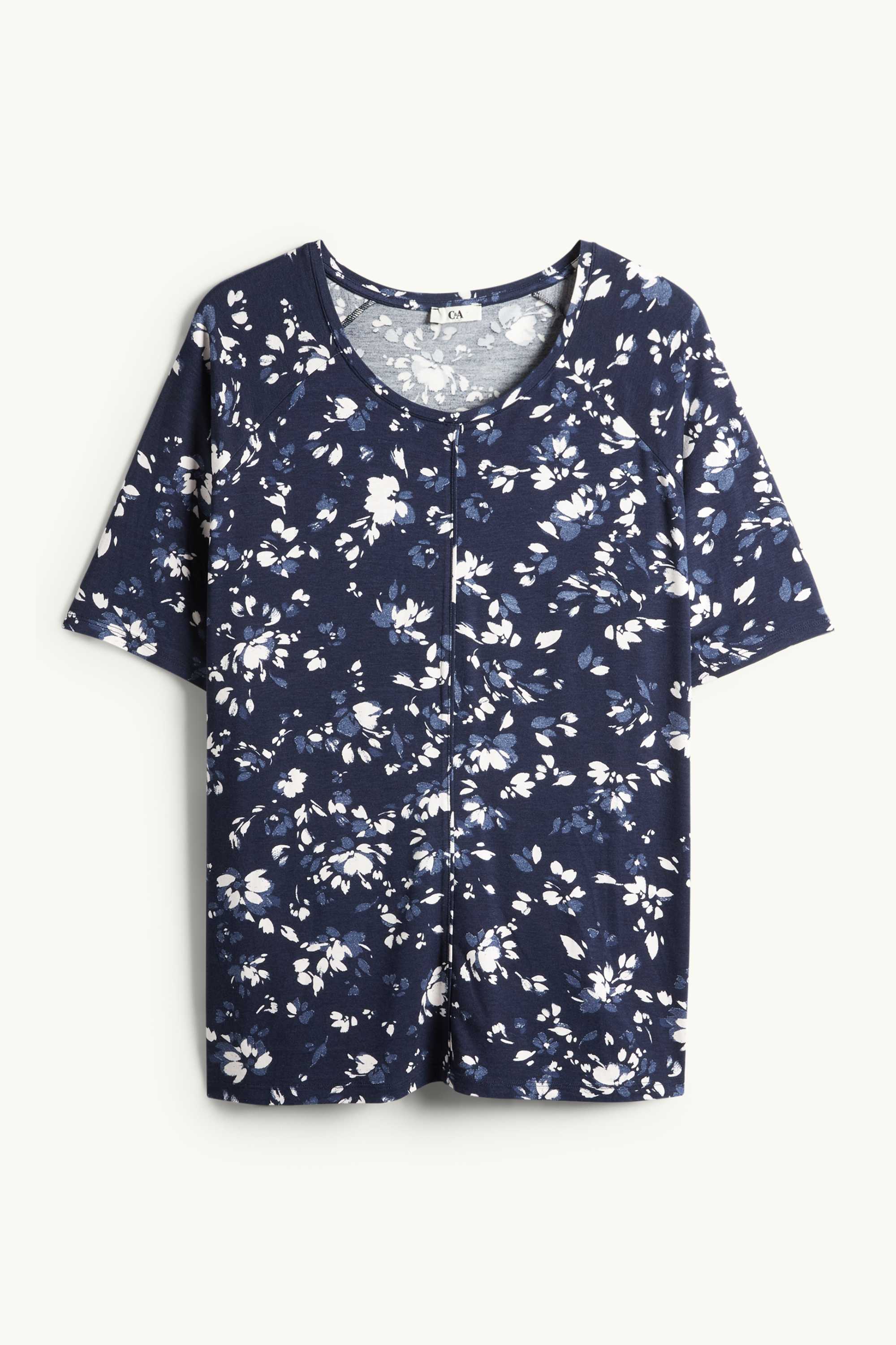 T-shirt - floral dark blue