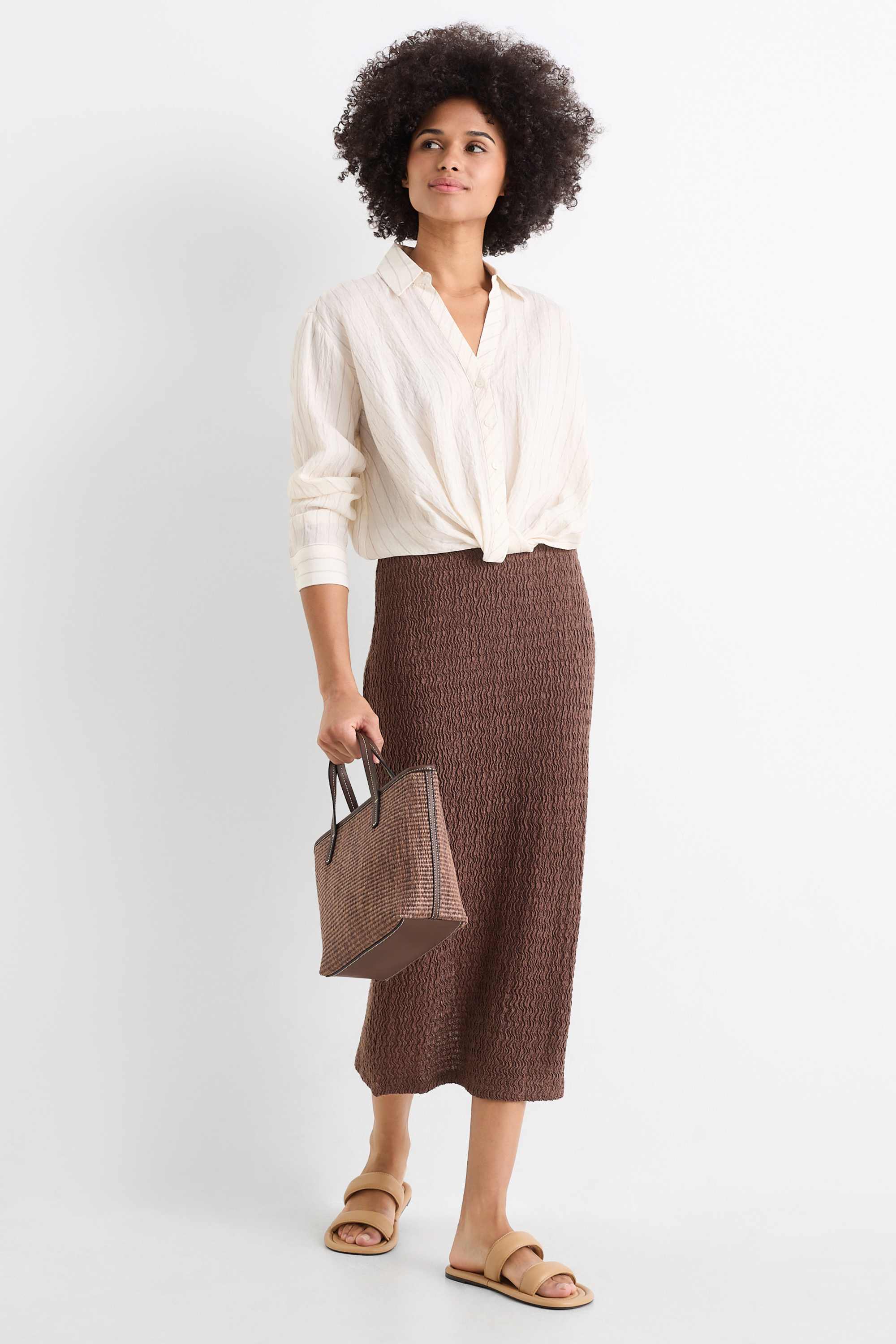 Skirt - textured brown