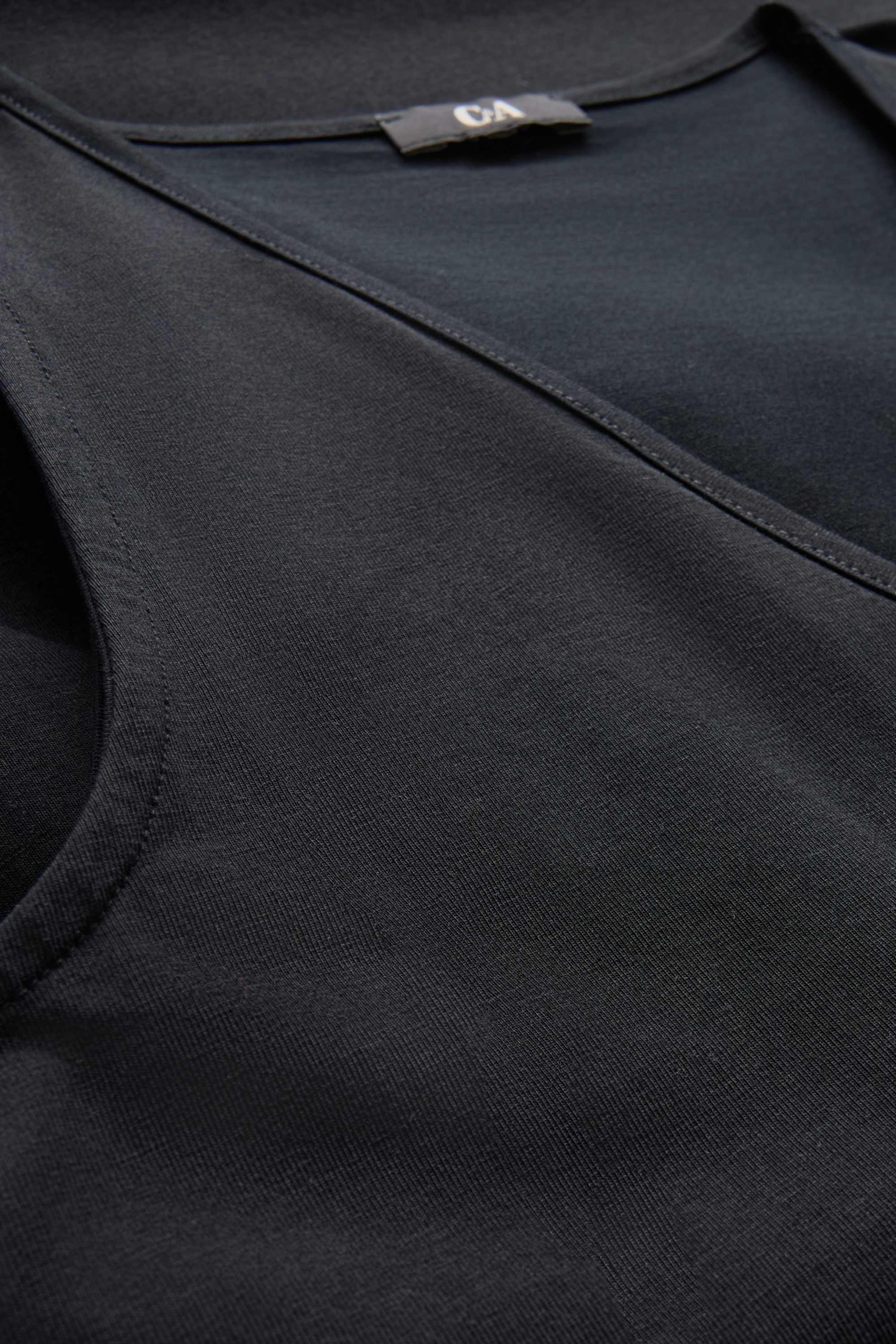 V-neck A-line dress black