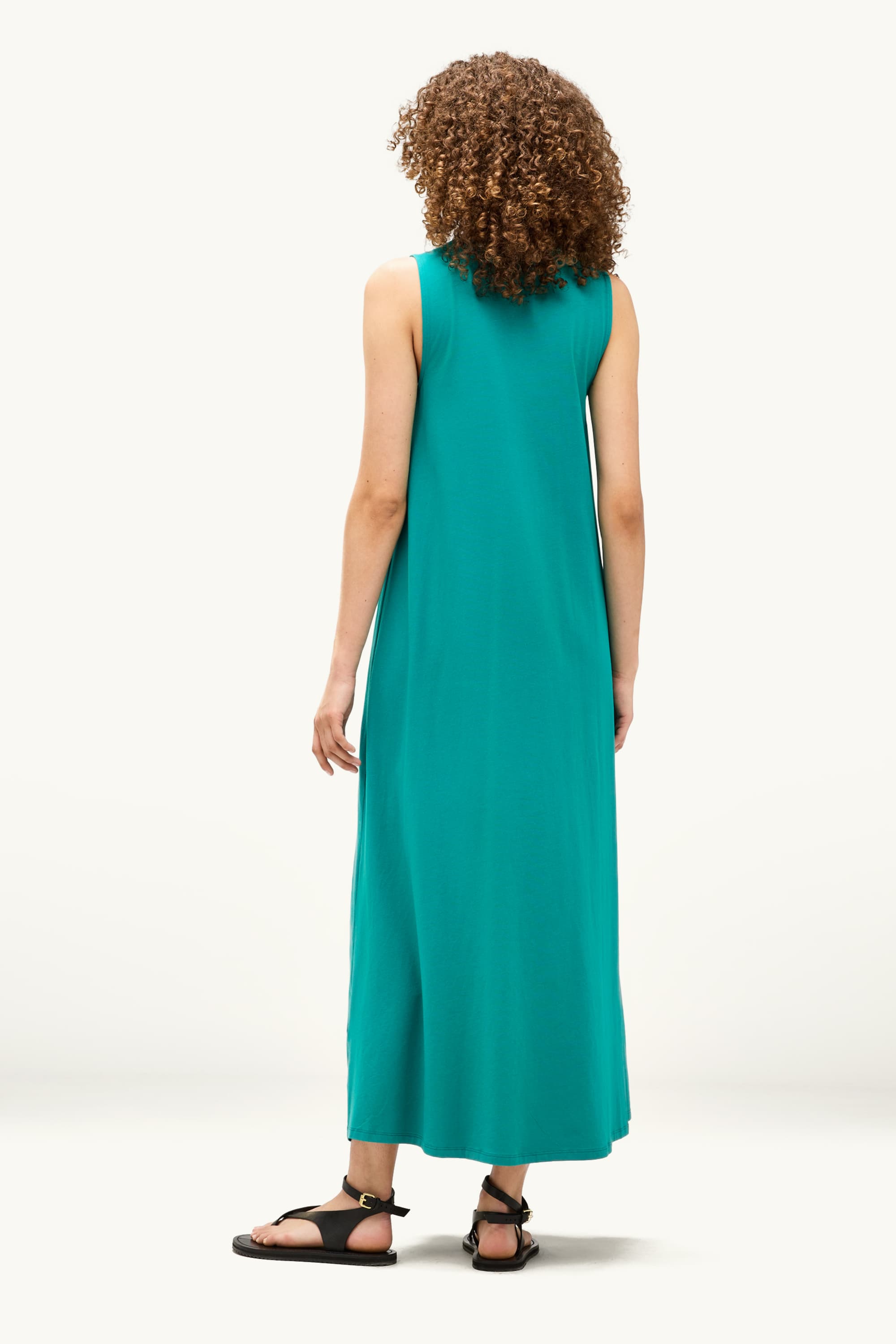 V-neck A-line dress turquoise