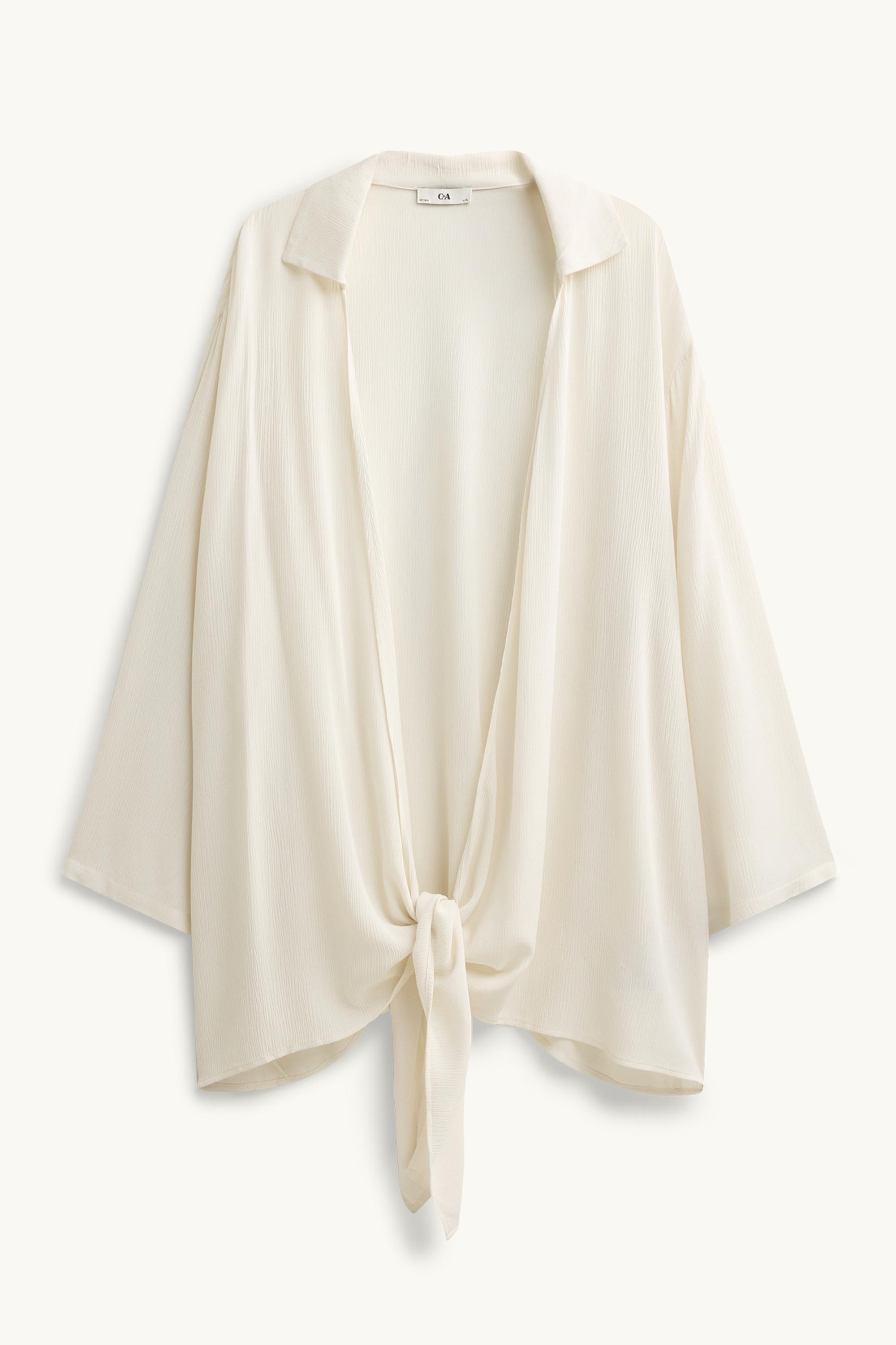 Blouse with knot detail white