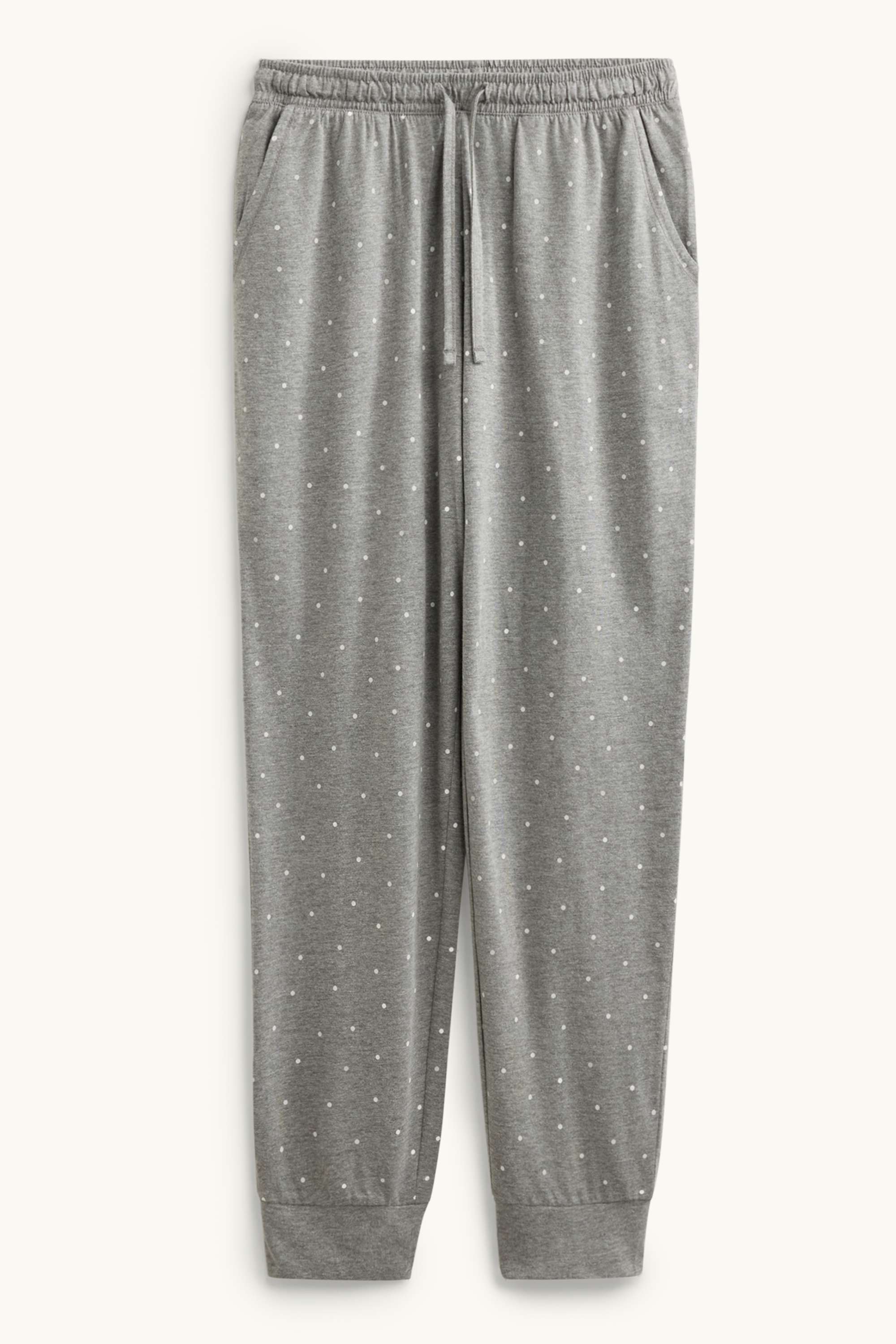 Pyjama bottoms - polka dot light gray