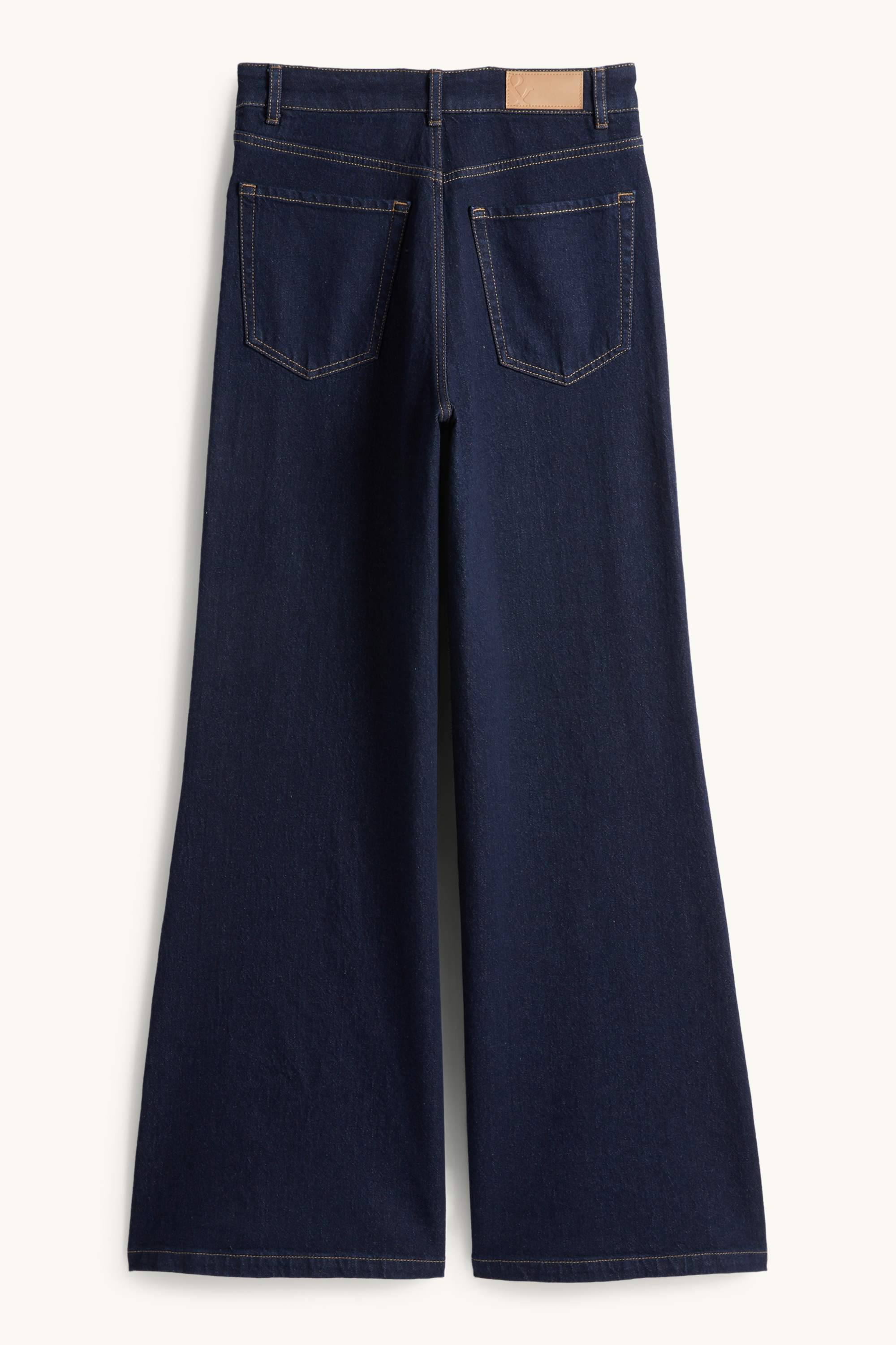 Flared jeans - high waist denim-dark blue
