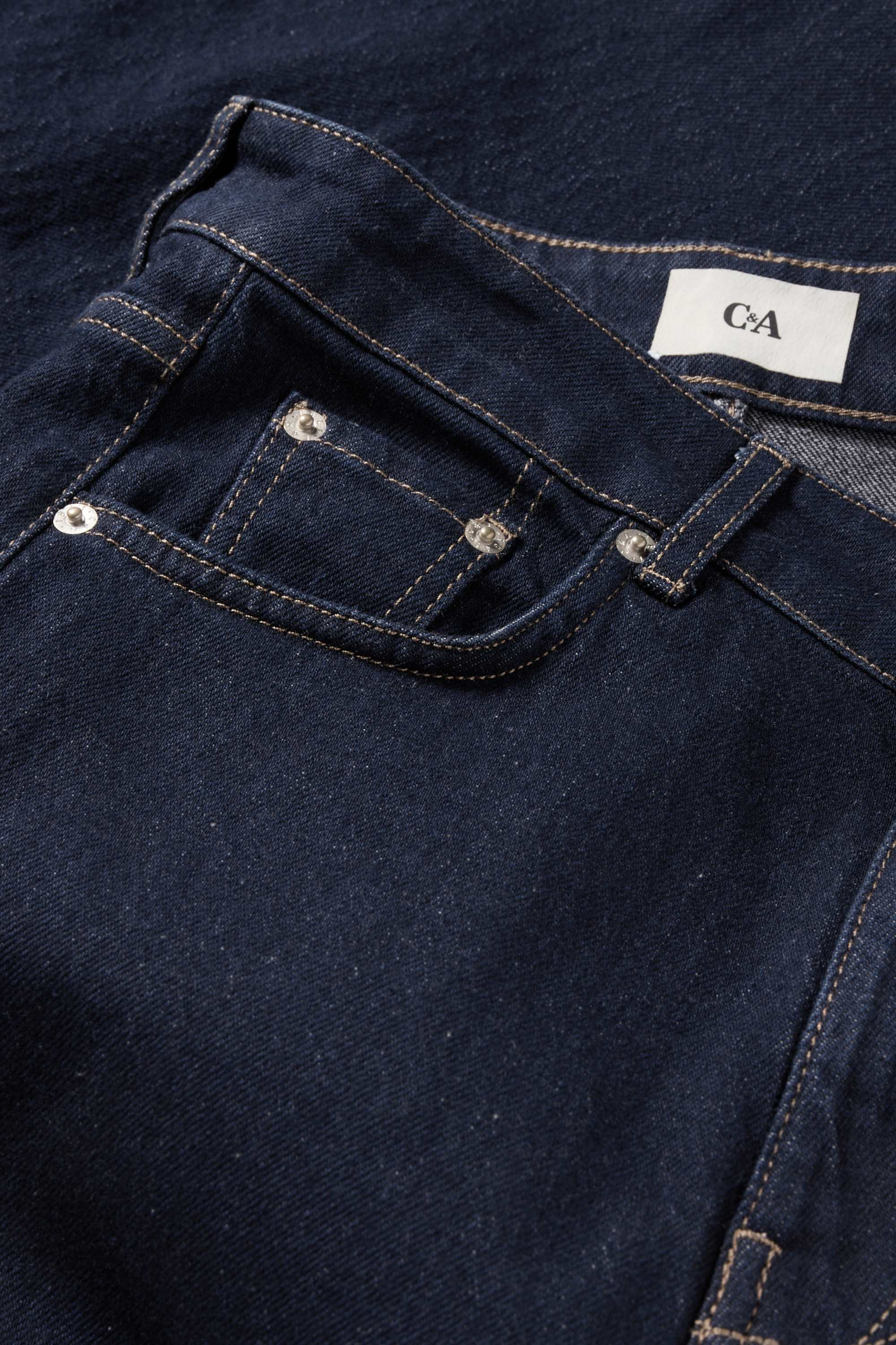 Flared jeans - high waist denim-dark blue