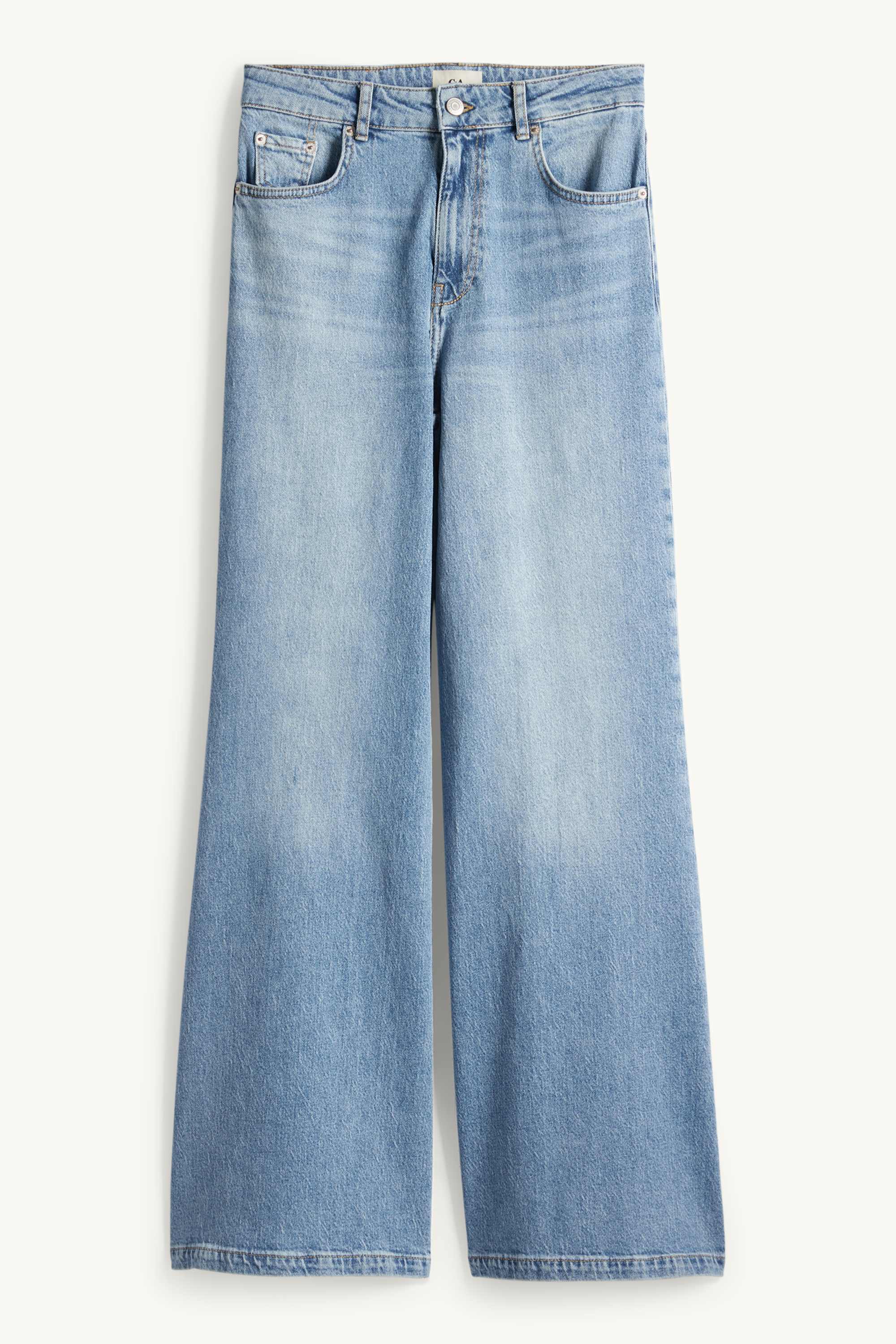 Flared jeans - high waist blue denim