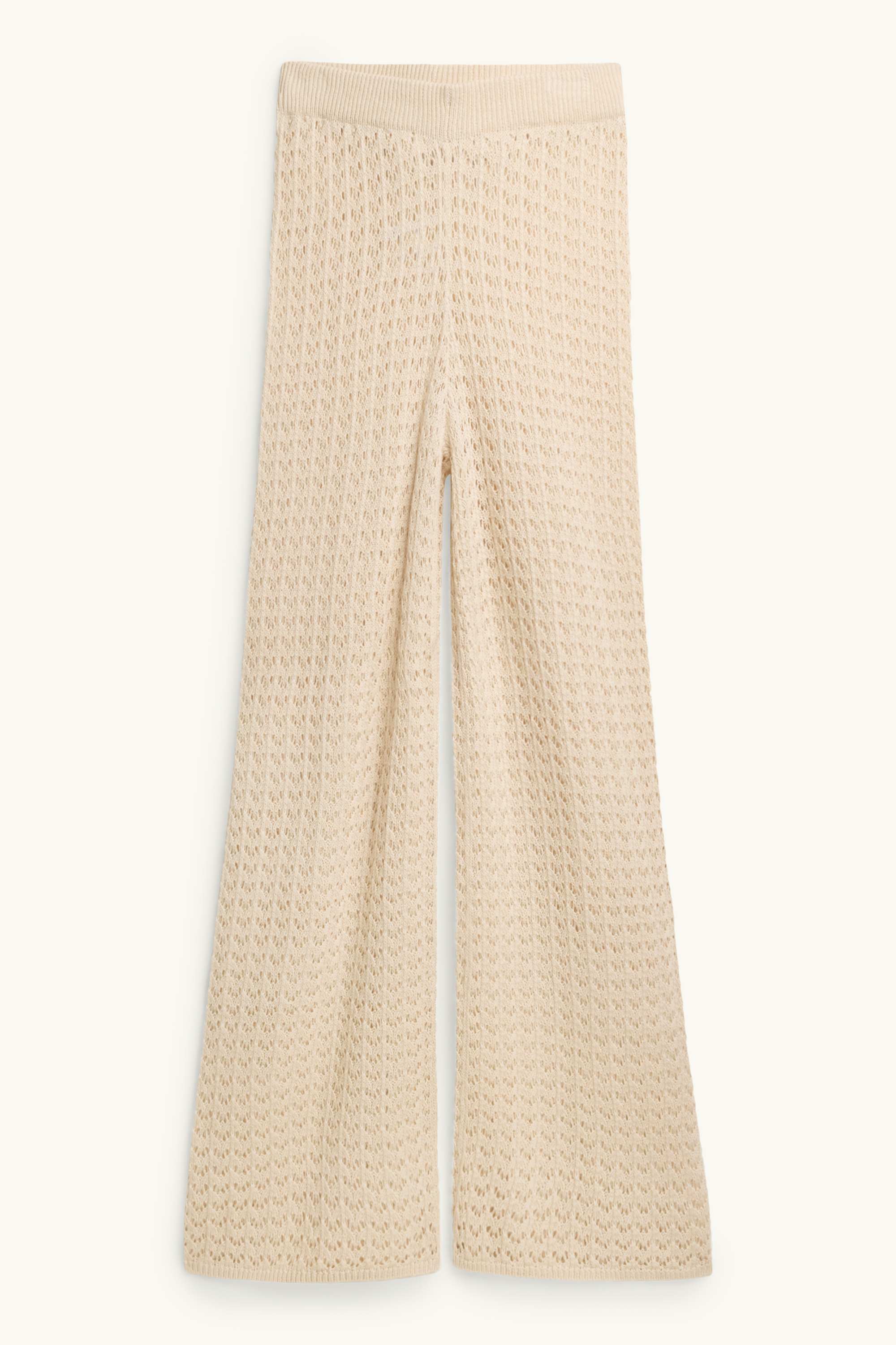 Beach trousers - mid-rise waist - palazzo beige