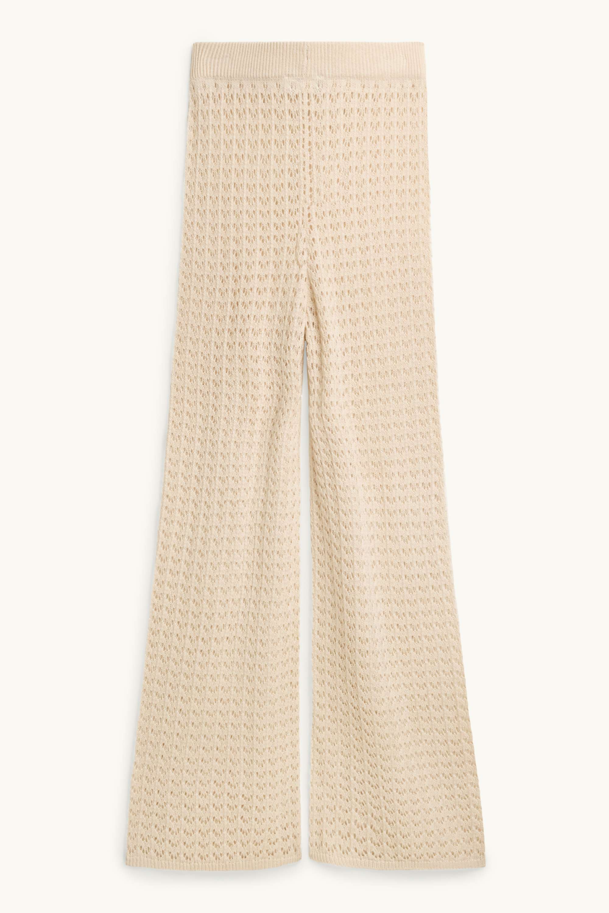 Beach trousers - mid-rise waist - palazzo beige