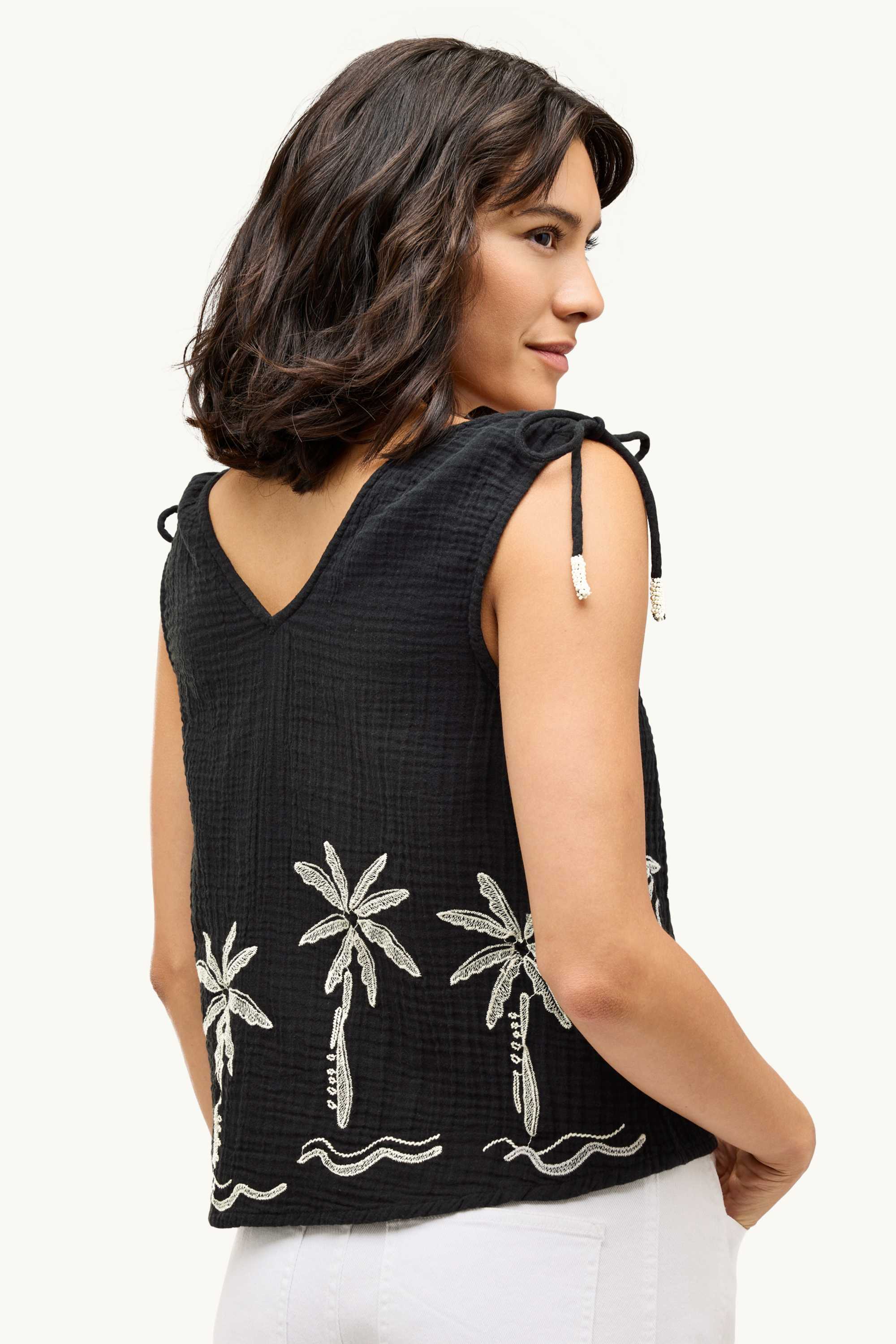 Blouse top - textured black