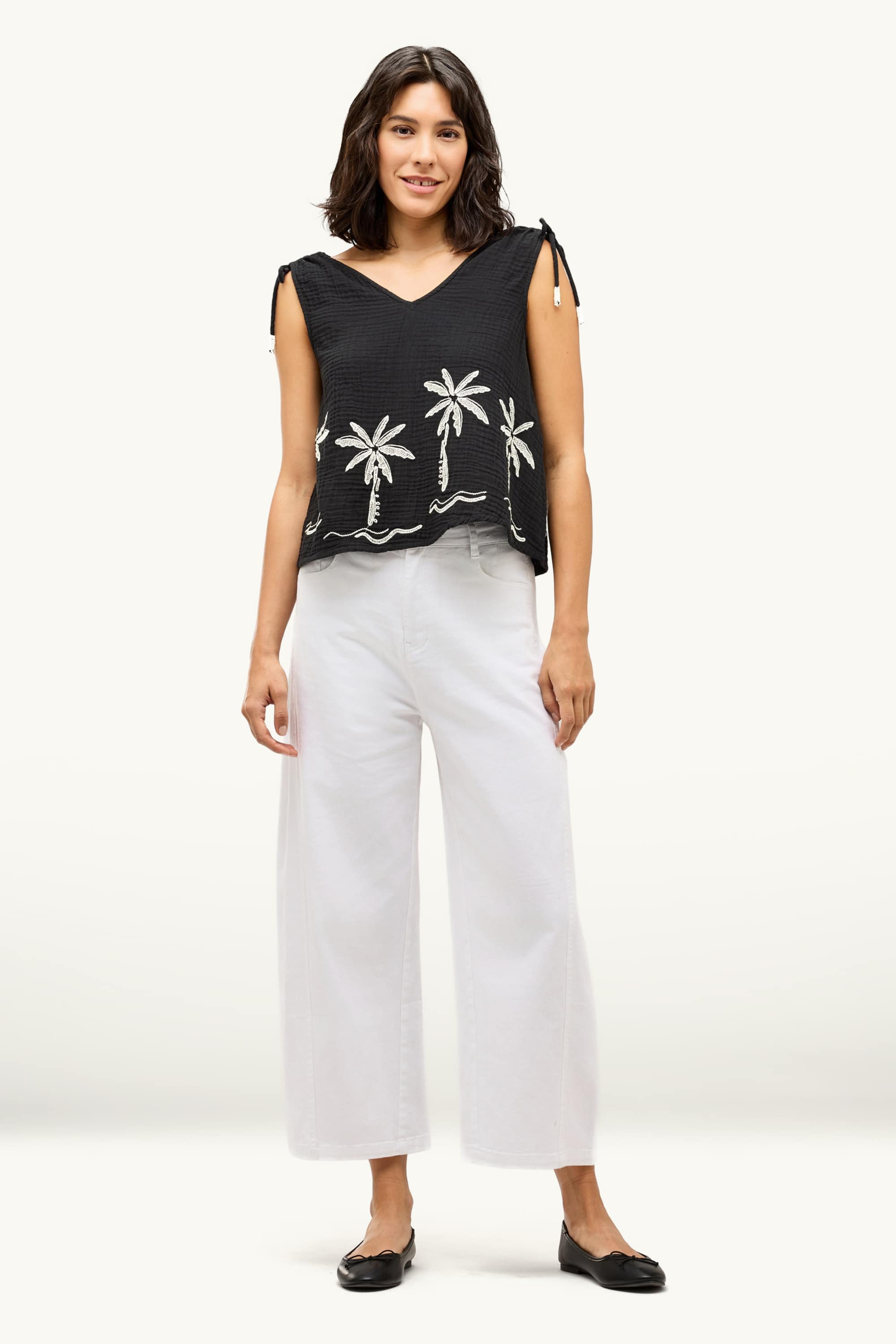 Blouse top - textured black