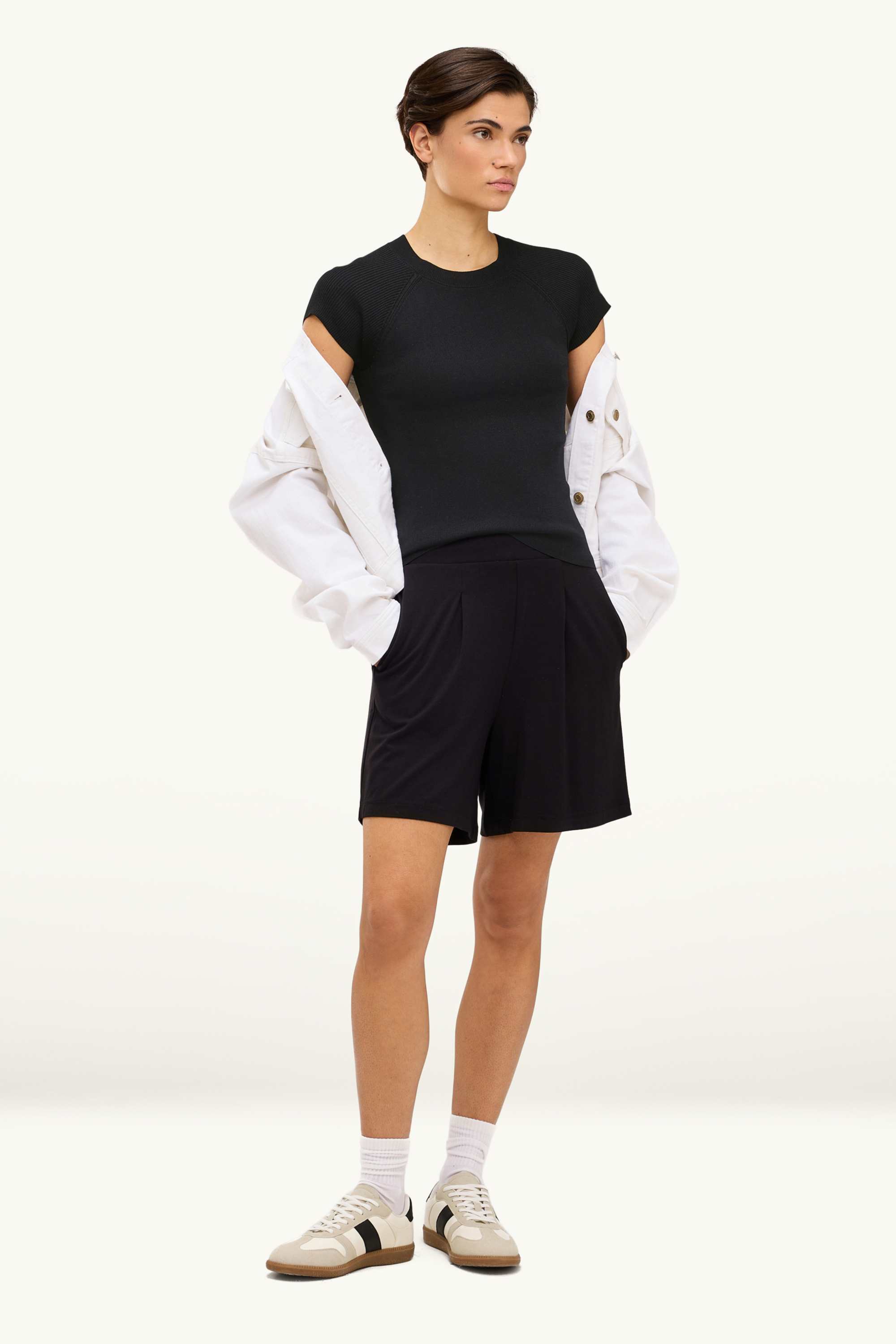Knitted jumper - short sleeve black