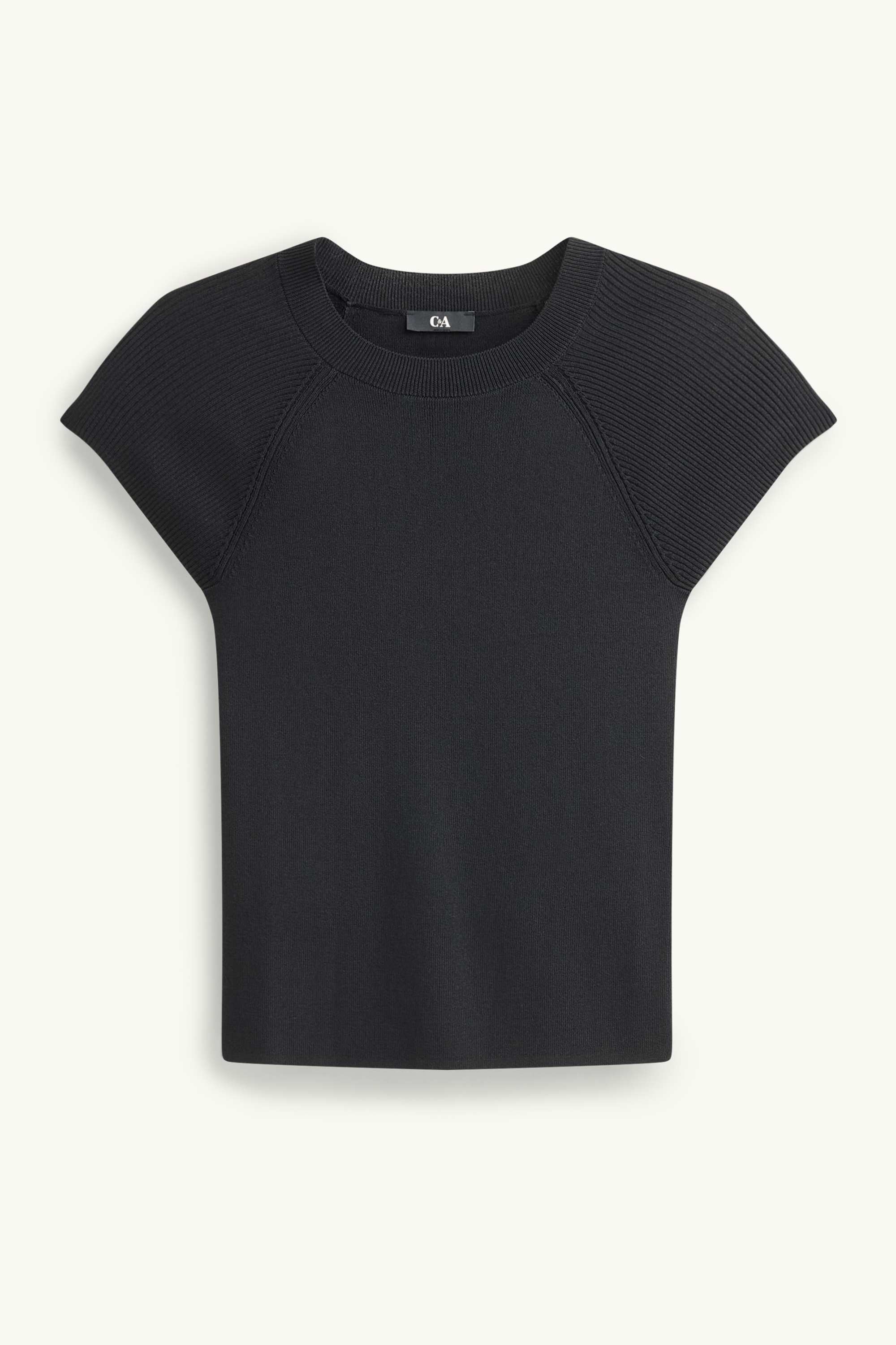 Knitted jumper - short sleeve black